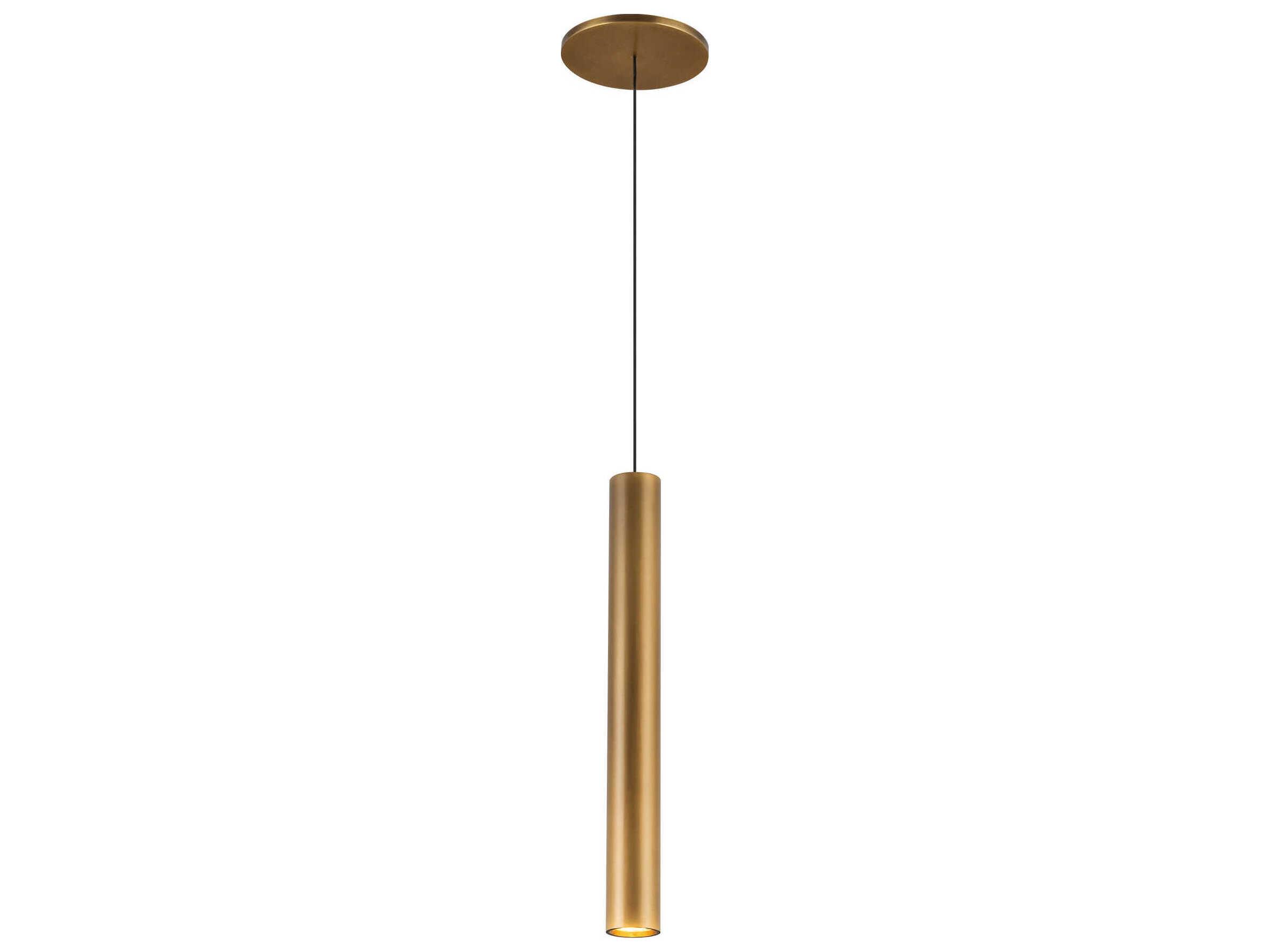 Kuzco Lighting Mason Vintage Brass Cylinder Mini Pendant