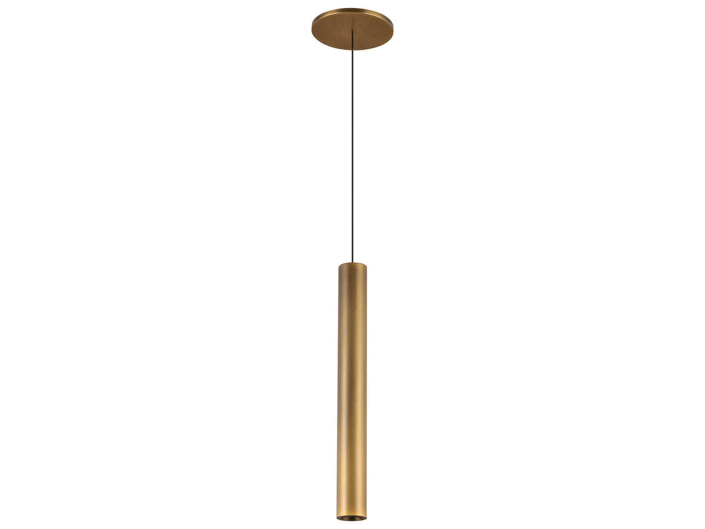 Kuzco Lighting Mason Vintage Brass Cylinder Mini Pendant
