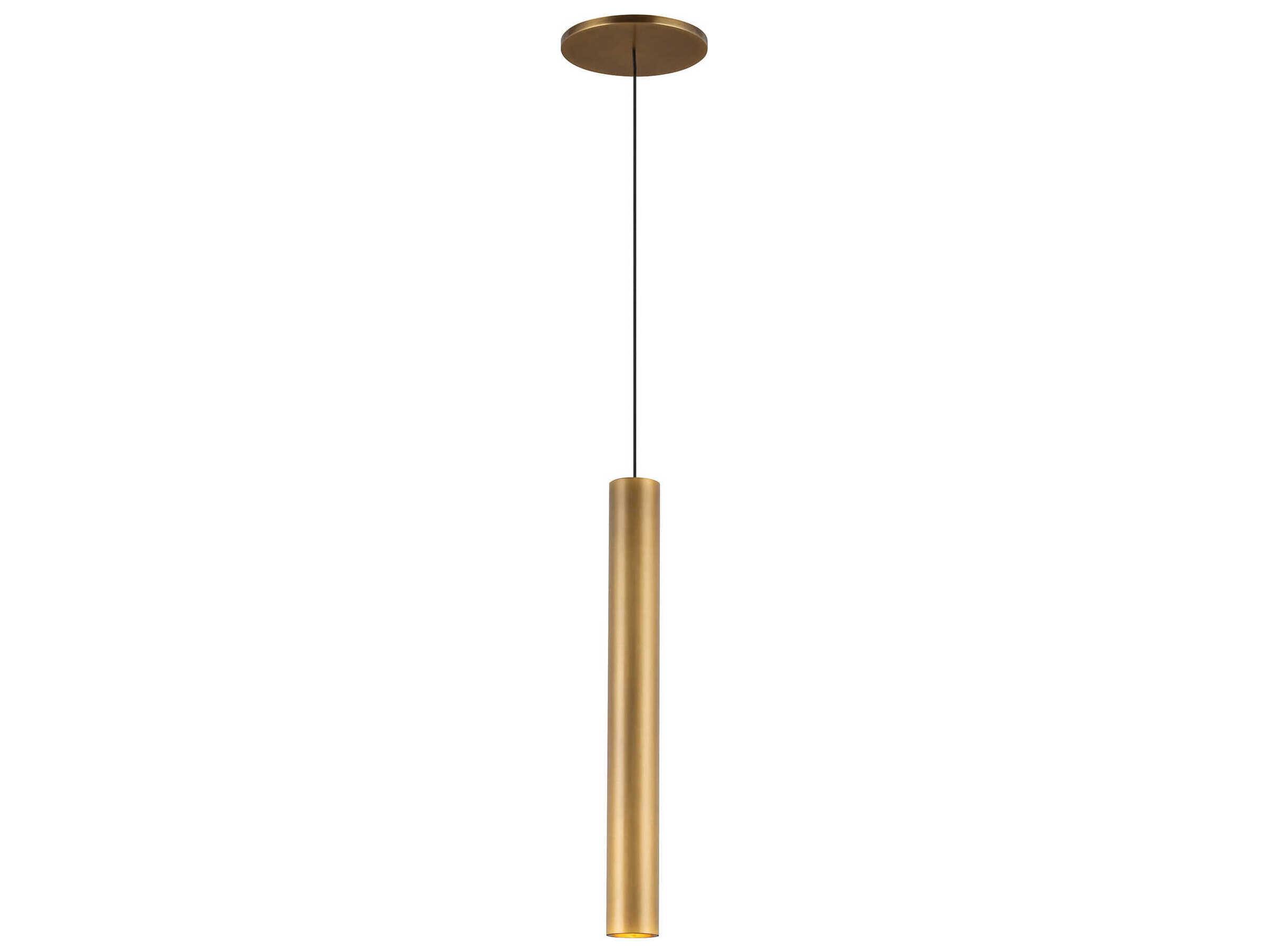 Kuzco Lighting Mason Vintage Brass Cylinder Mini Pendant