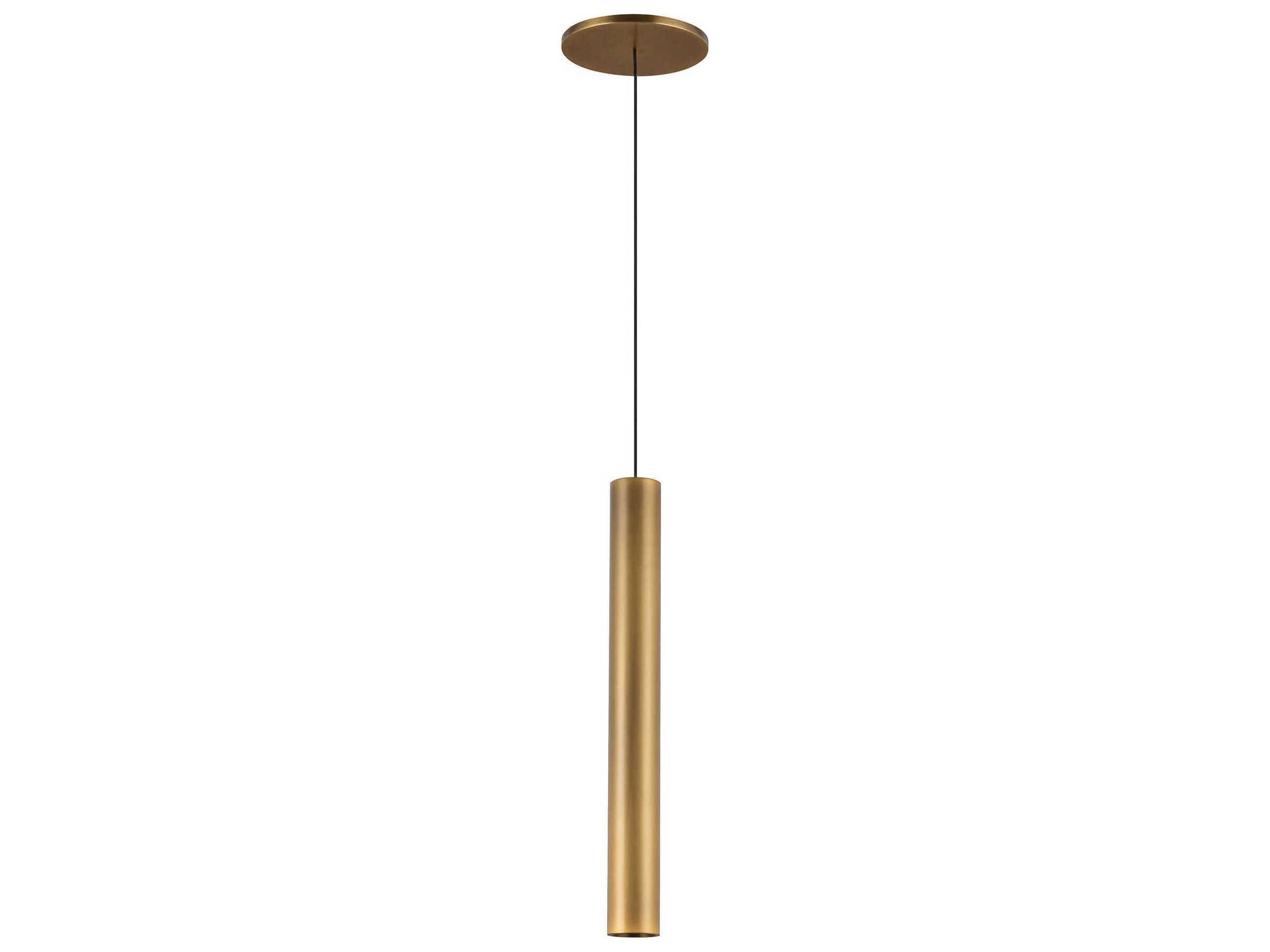 Kuzco Lighting Mason Vintage Brass Cylinder Mini Pendant