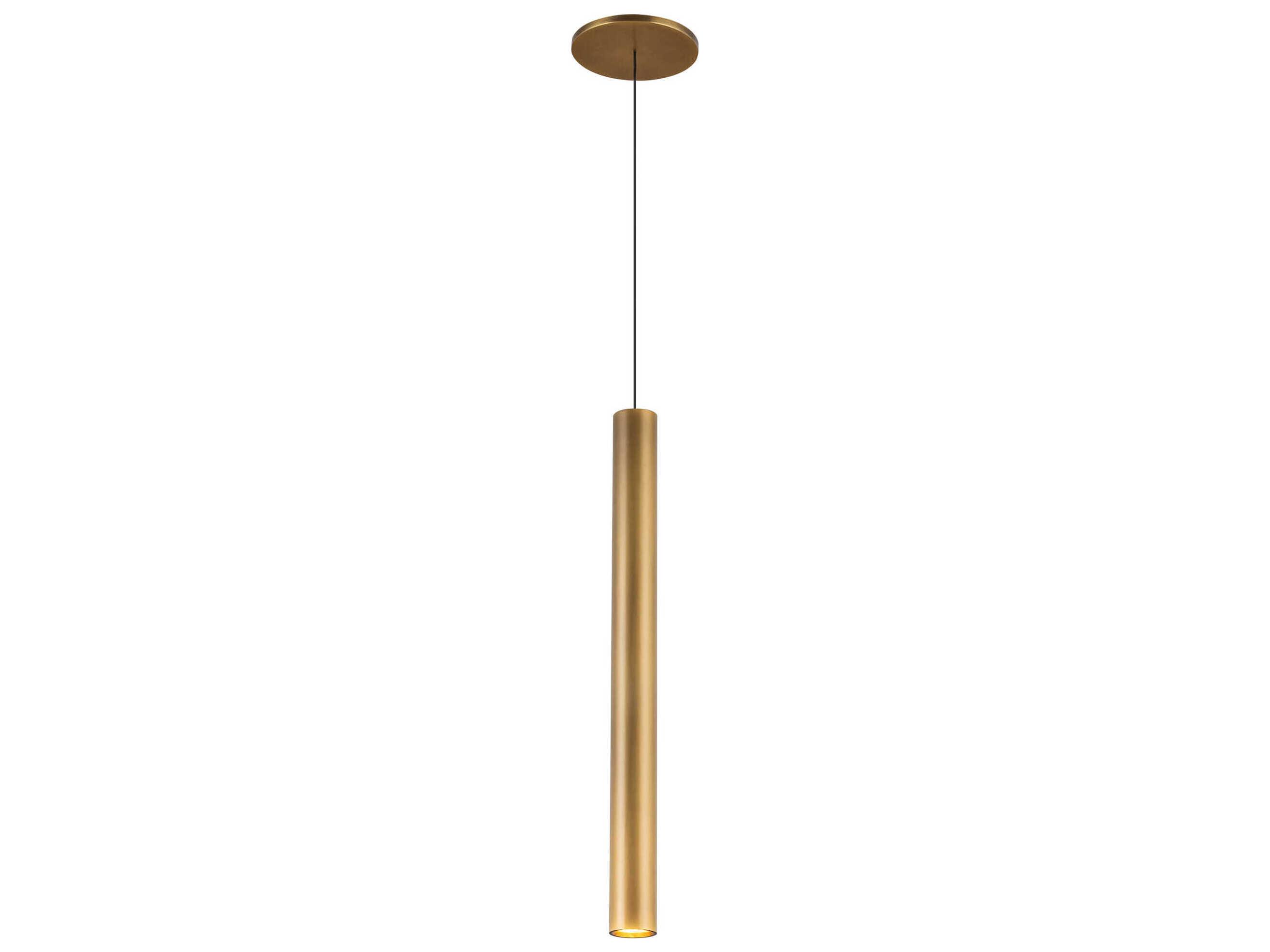 Kuzco Lighting Mason Vintage Brass Cylinder Mini Pendant