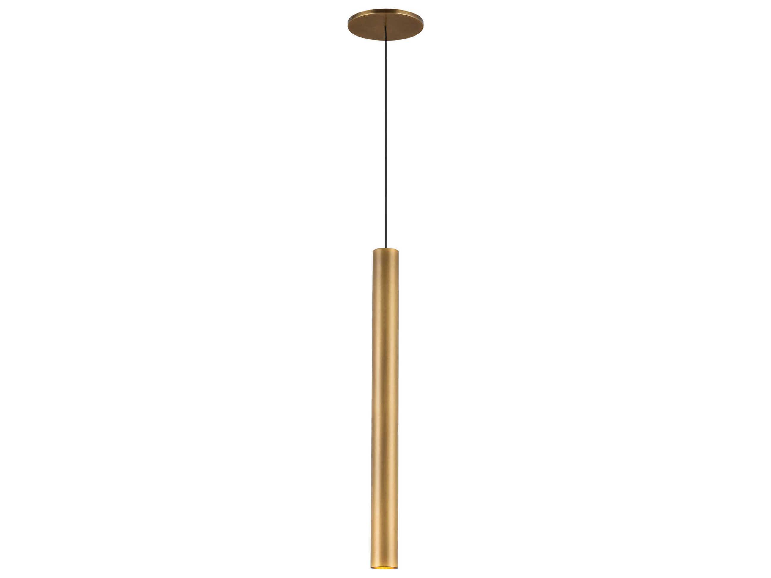 Kuzco Lighting Mason Vintage Brass Cylinder Mini Pendant
