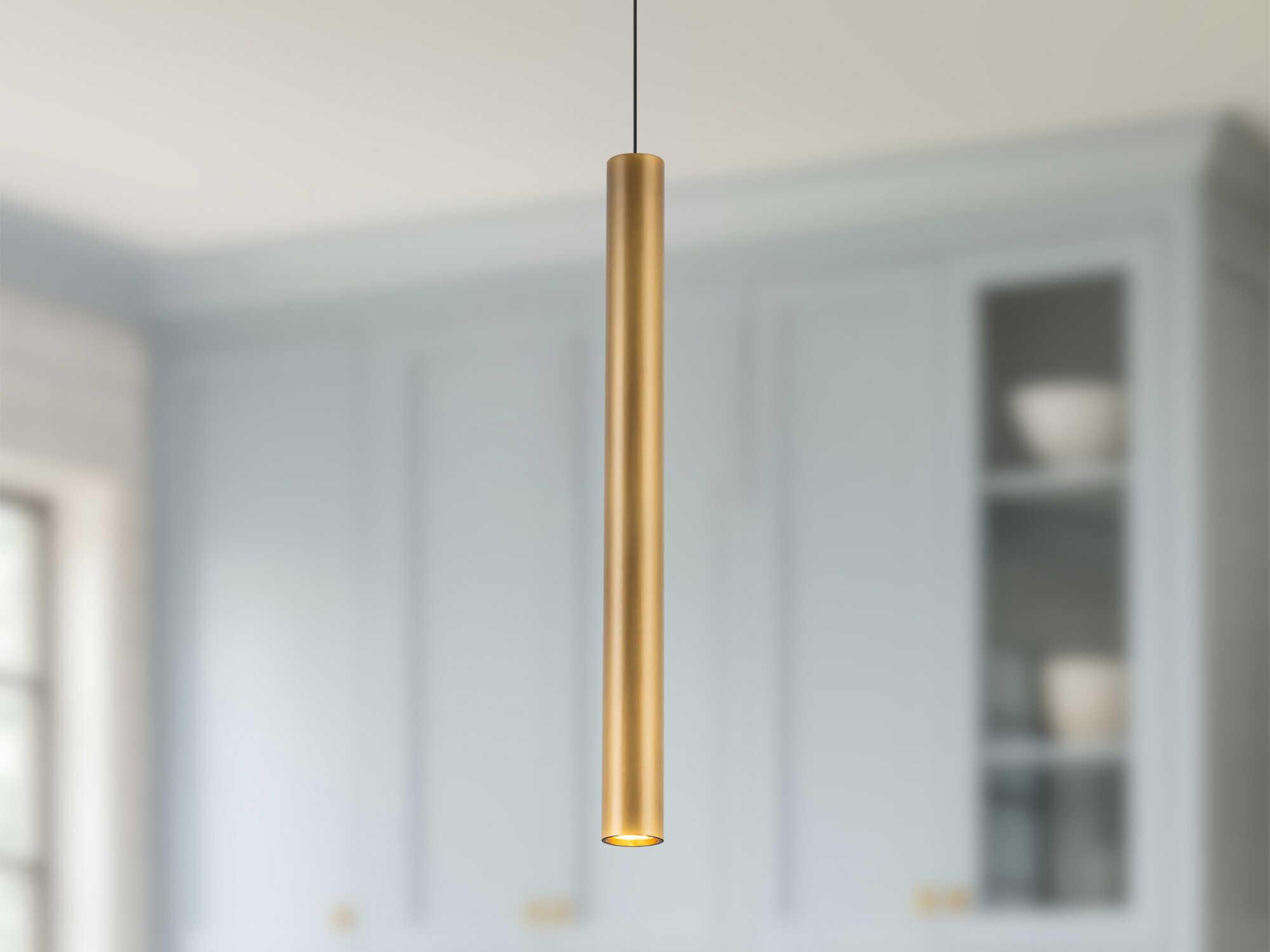 Kuzco Lighting Mason Vintage Brass Cylinder Mini Pendant