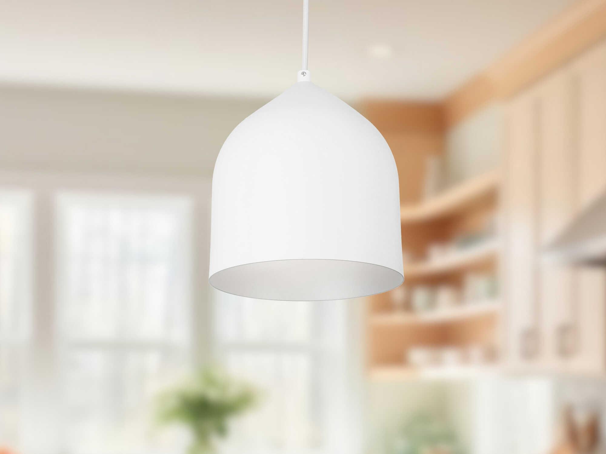 Kuzco Lighting Helena White Silver Bell Mini Pendant