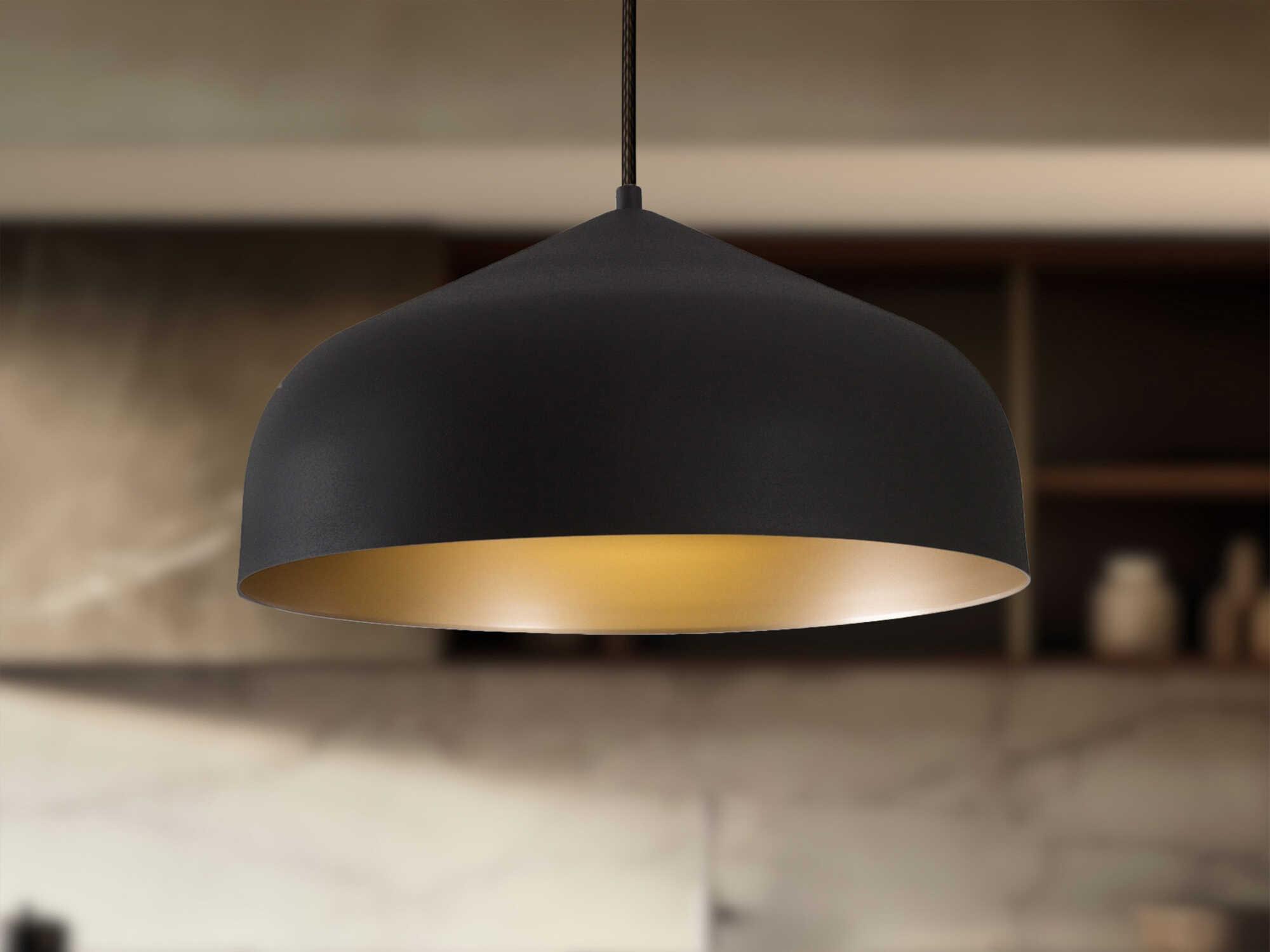 Kuzco Lighting Helena Black Gold Dome Pendant