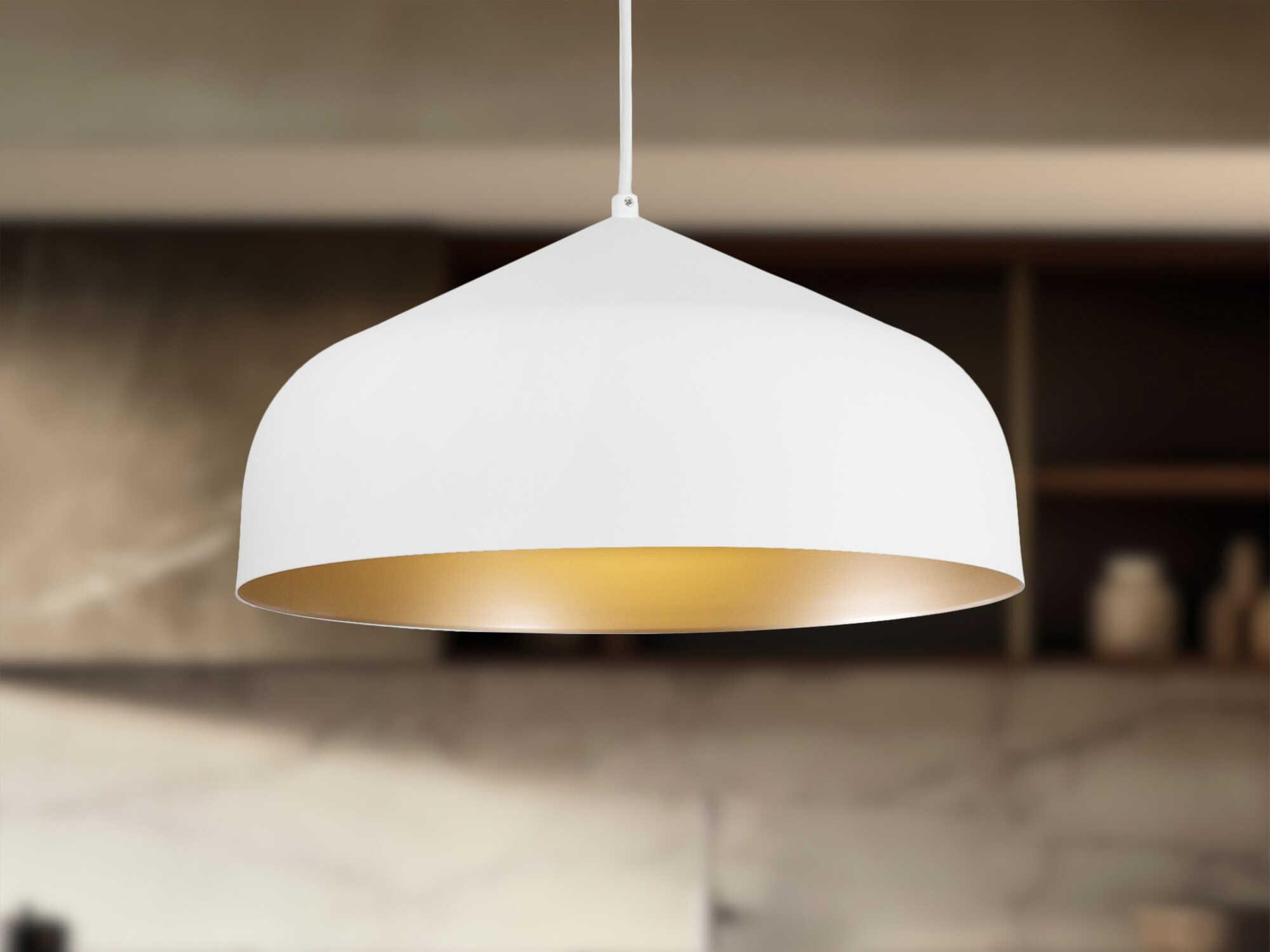 Kuzco Lighting Helena White Gold Dome Pendant