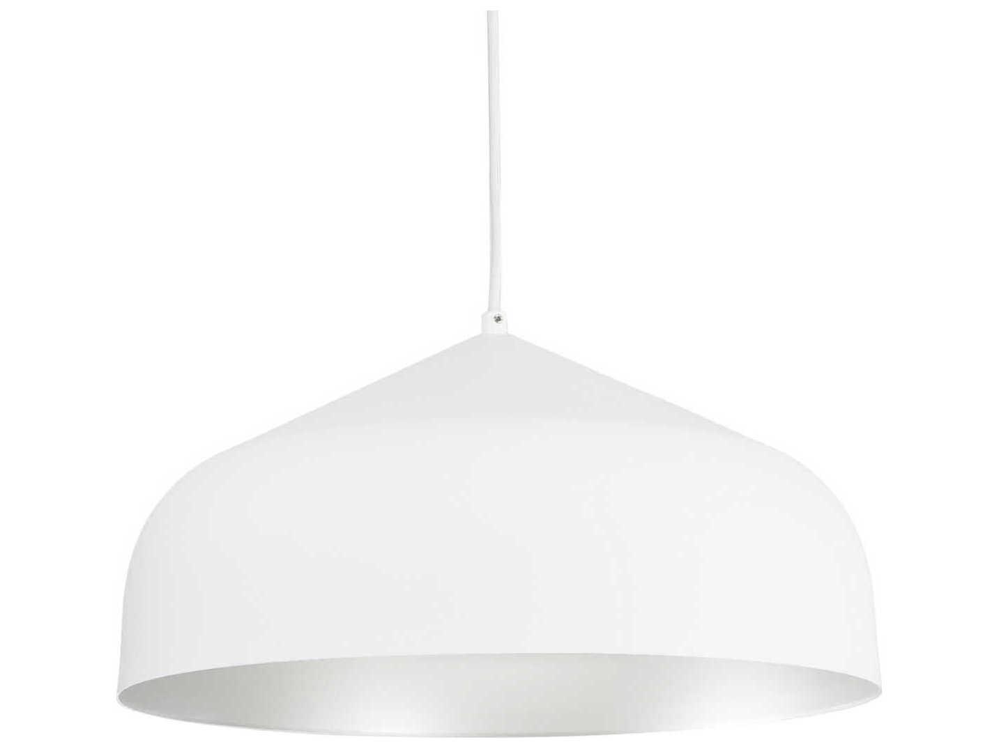 Kuzco Lighting Helena White Silver Dome Pendant