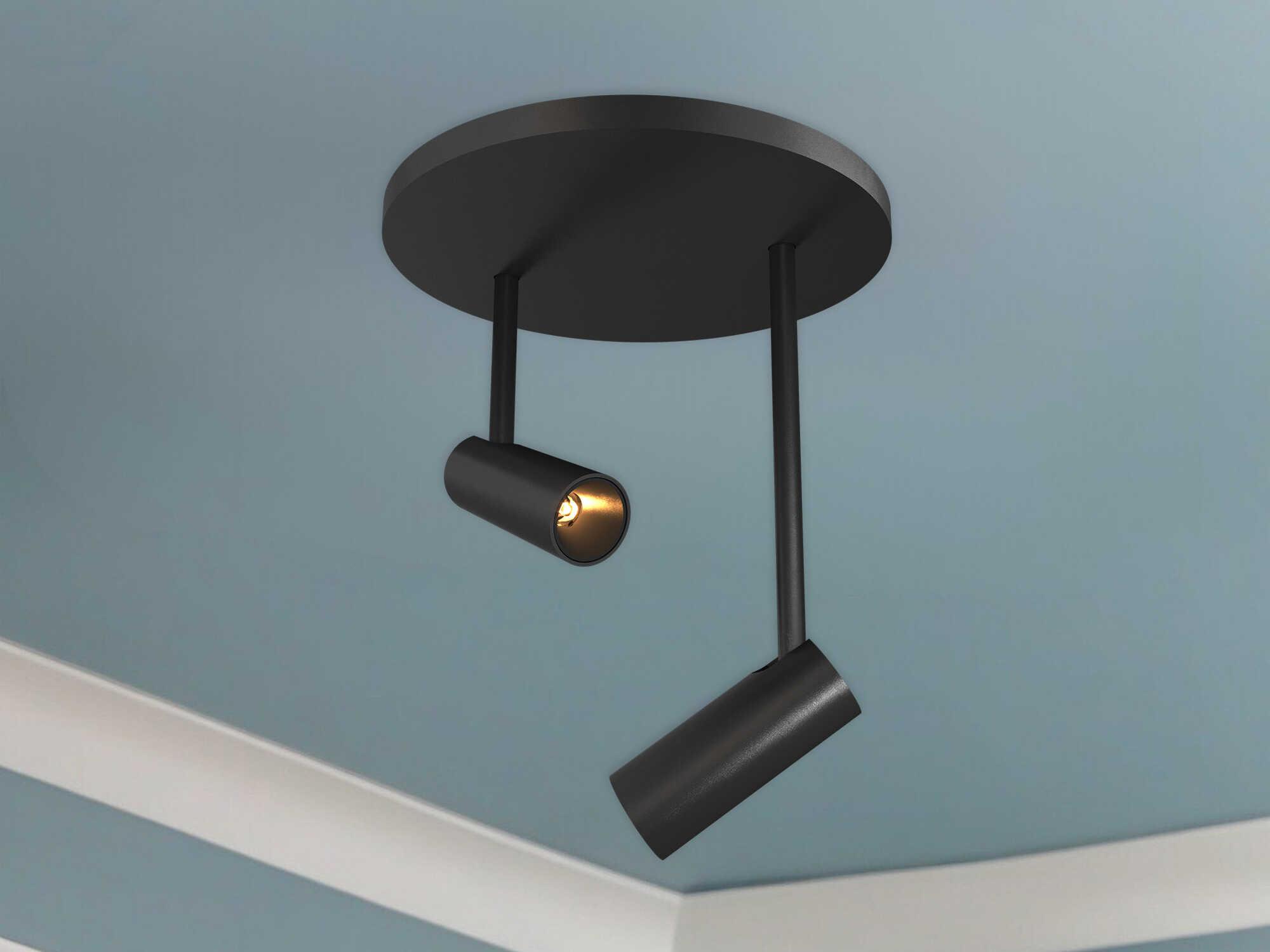 Kuzco Lighting Downey Black Cylinder Semi Flush Mount