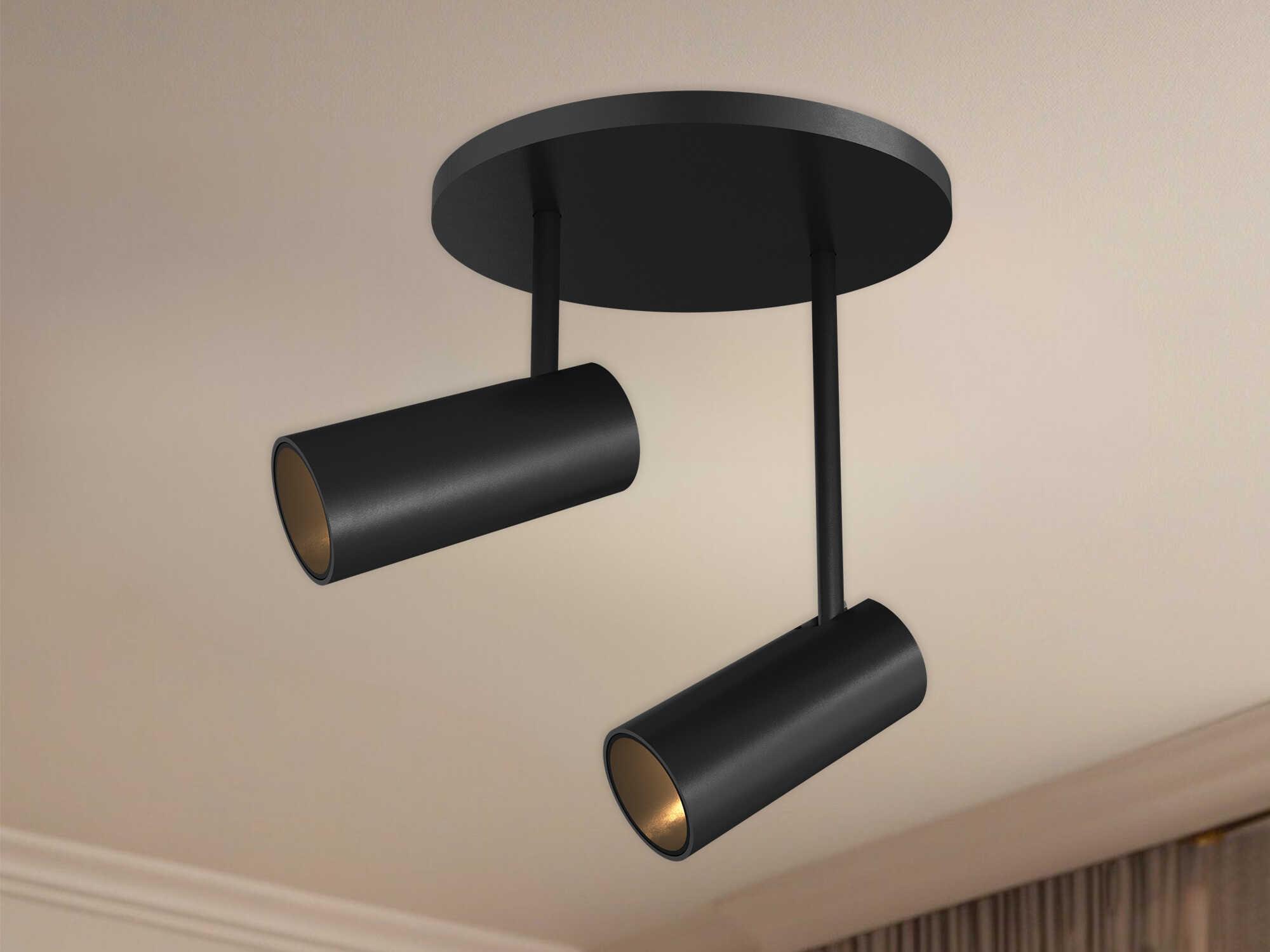 Kuzco Lighting Downey Black Cylinder Semi Flush Mount