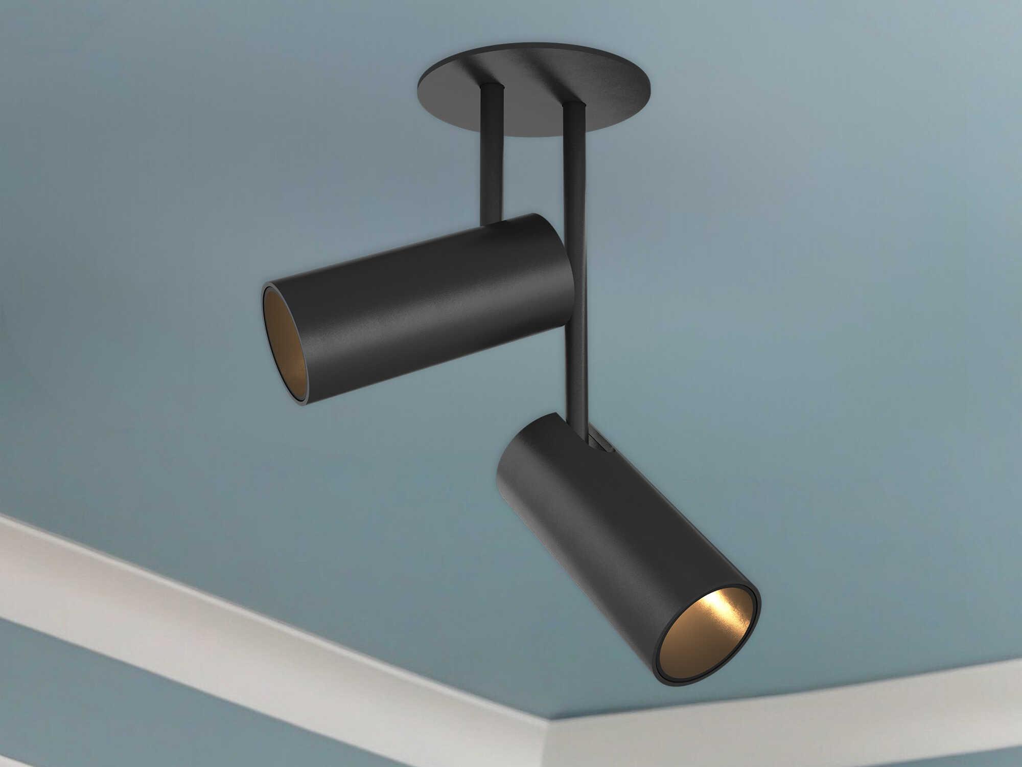 Kuzco Lighting Downey Black Cylinder Semi Flush Mount