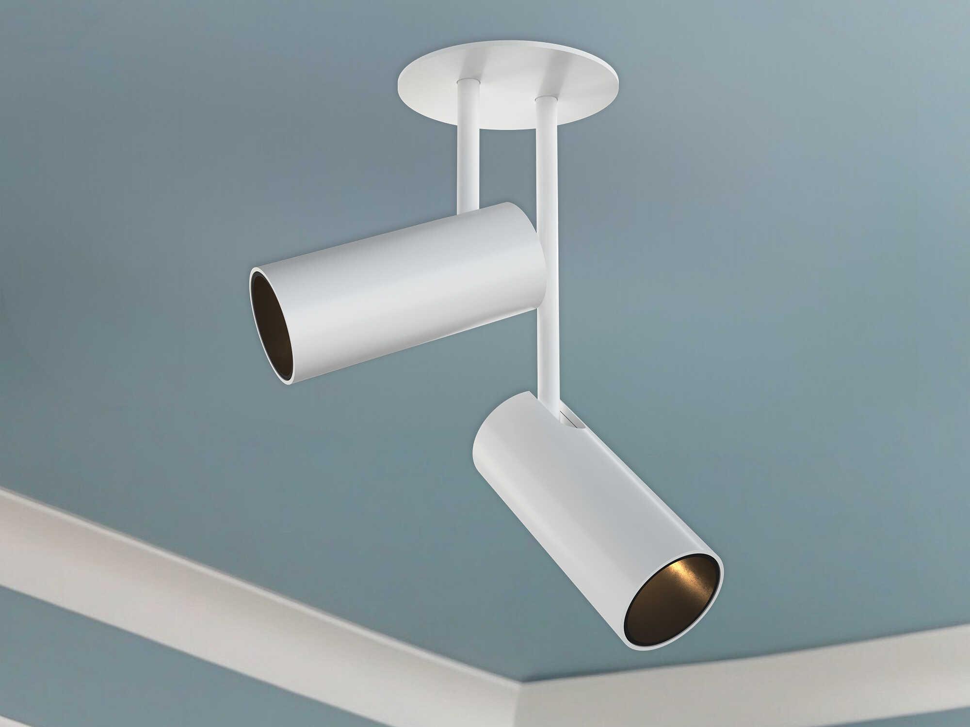 Kuzco Lighting Downey White Cylinder Semi Flush Mount
