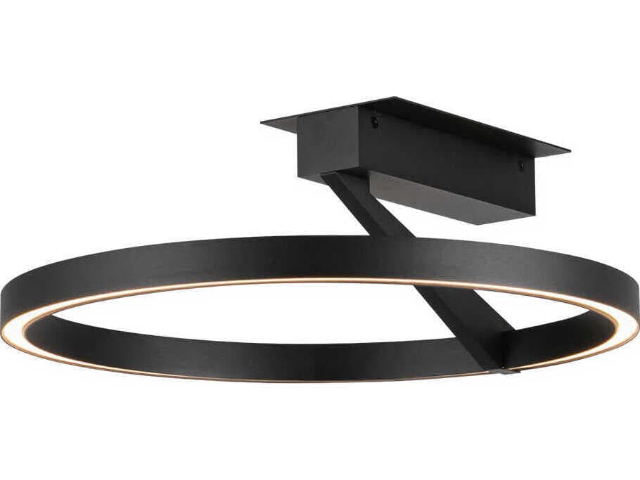 Kuzco Lighting Roda Black Round Semi Flush Mount