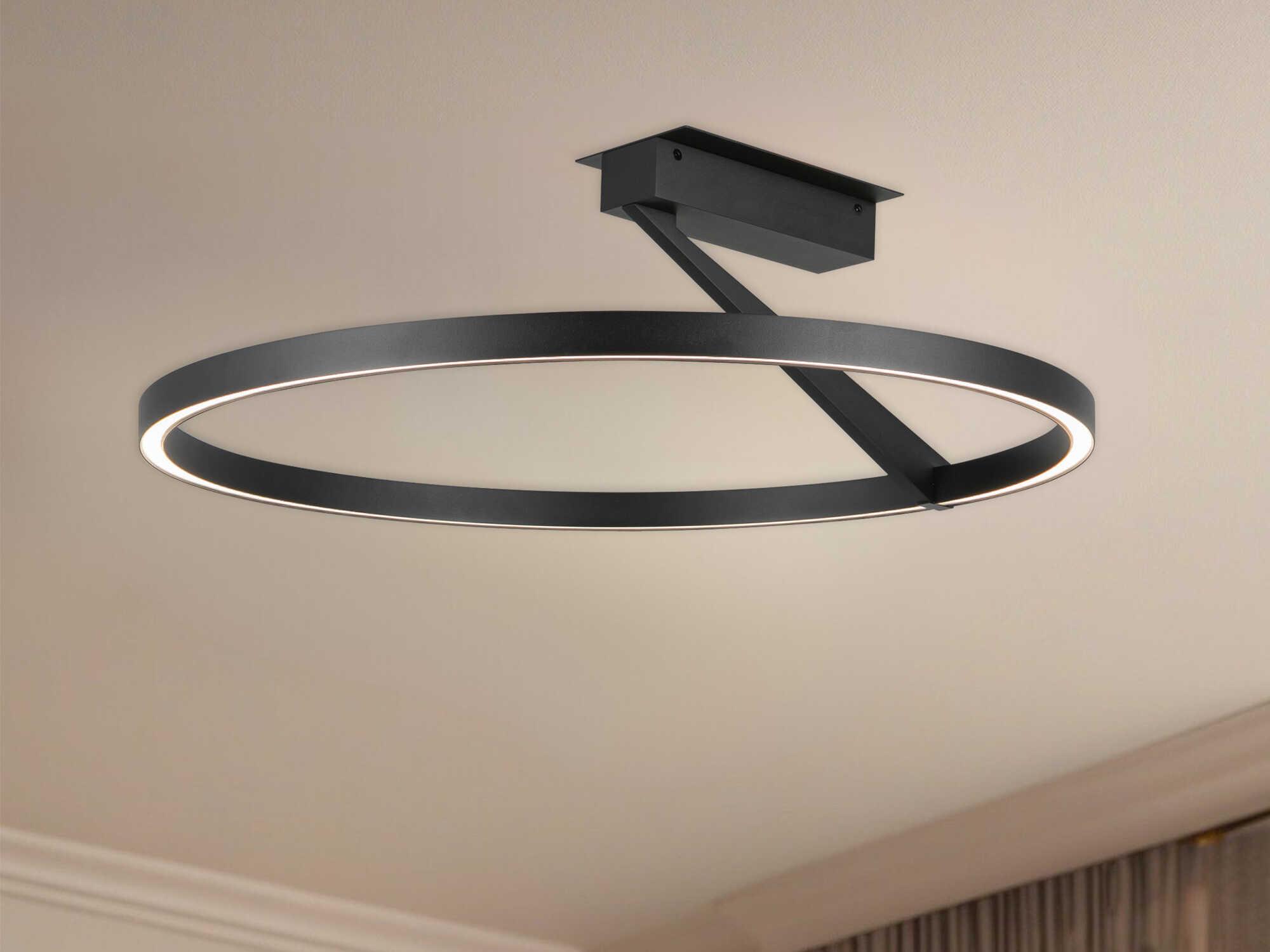 Kuzco Lighting Roda Black Round Semi Flush Mount