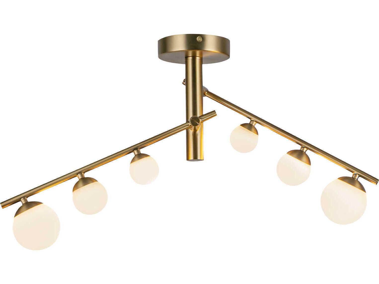 Kuzco Lighting Juniper Brushed Gold Linear Semi Flush Mount