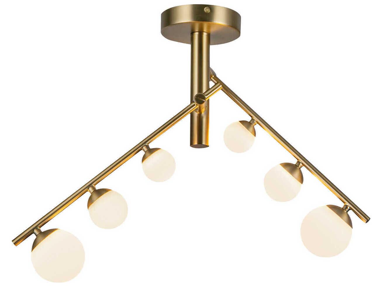 Kuzco Lighting Juniper Brushed Gold Linear Semi Flush Mount