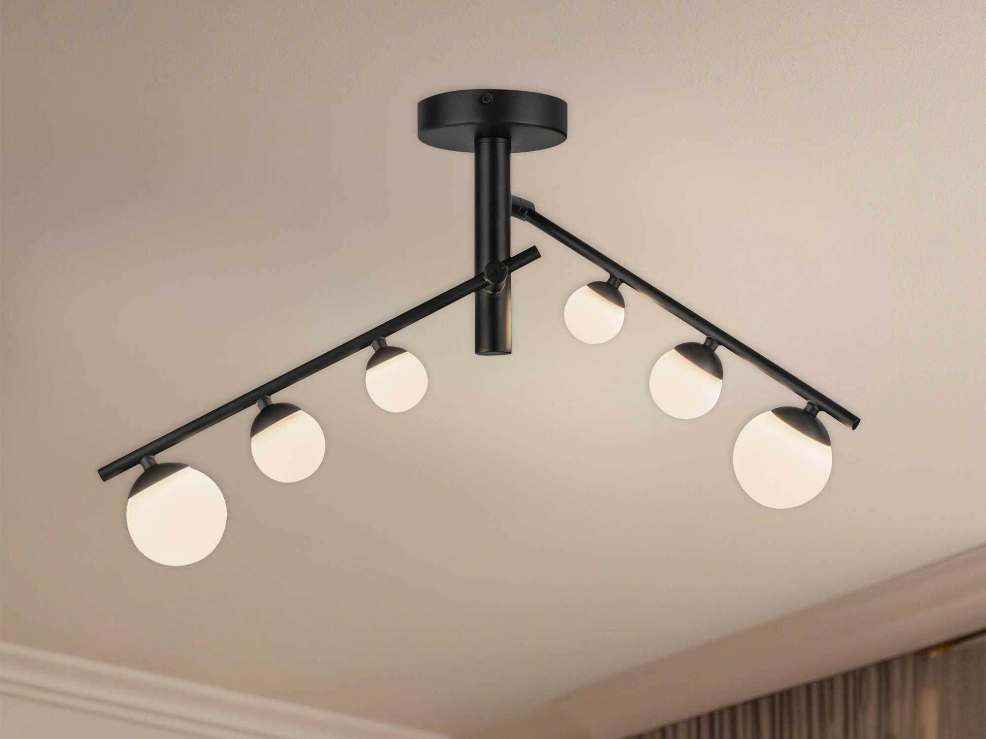 Kuzco Lighting Juniper Black Globe Semi Flush Mount