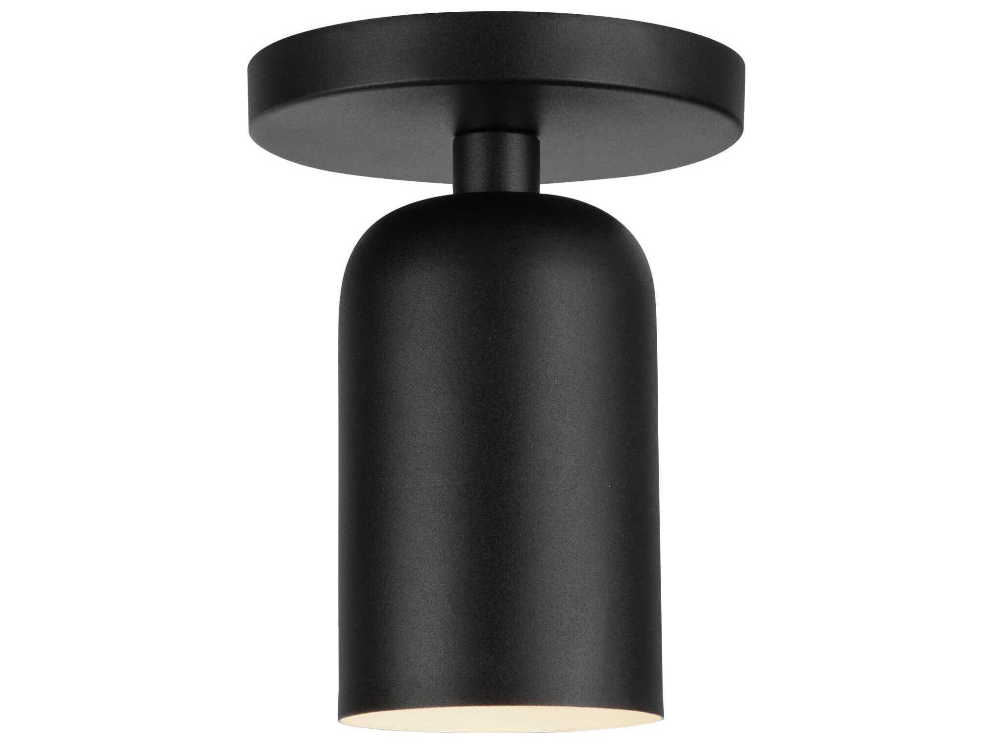 Kuzco Lighting Nola 1-Light Black Cylinder Semi Flush Mount