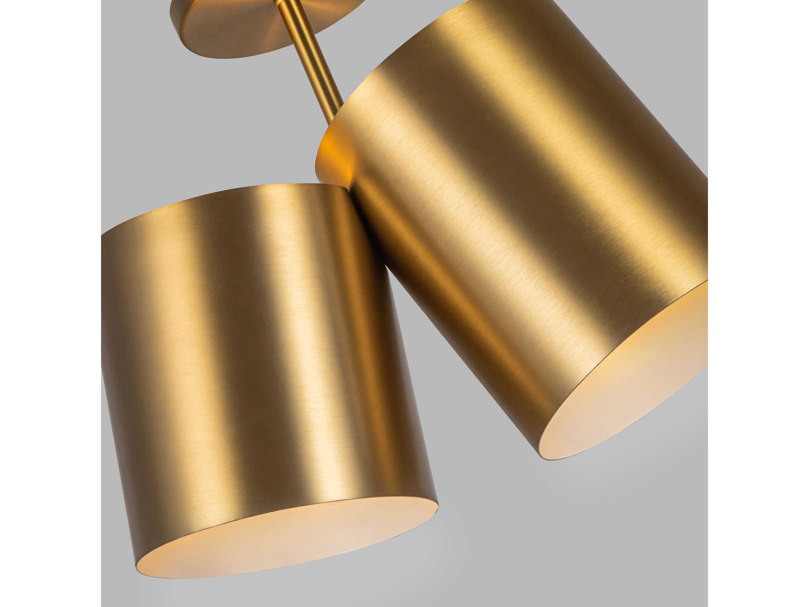 Kuzco Lighting Keiko 2-Light Brushed Gold Cylinder Semi Flush Mount