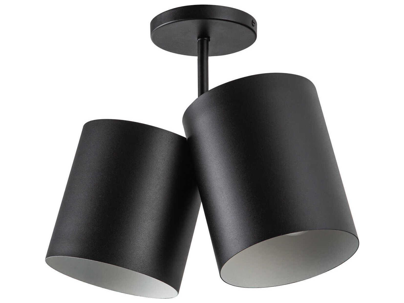 Kuzco Lighting Keiko 2-Light Black Cylinder Semi Flush Mount