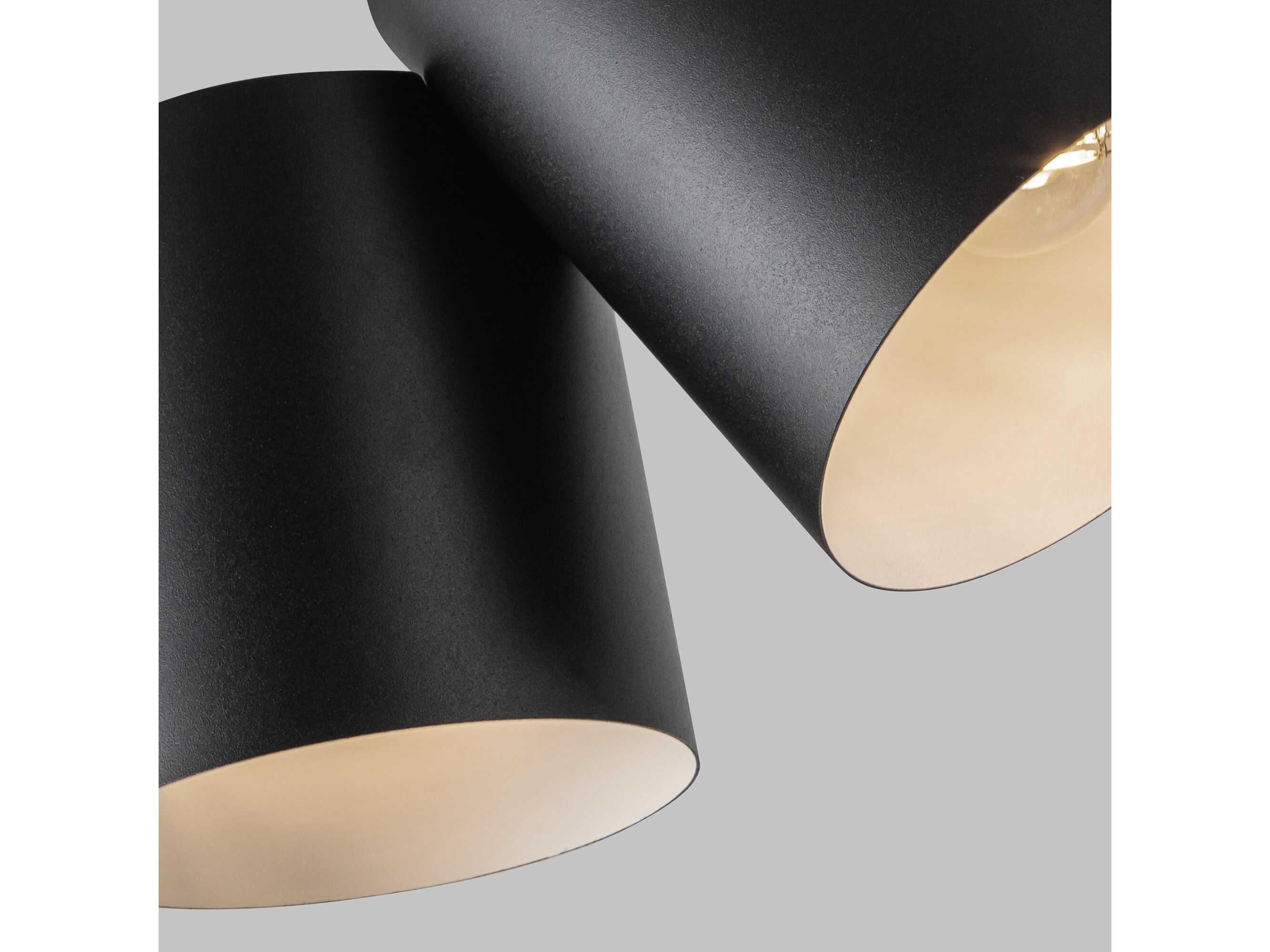 Kuzco Lighting Keiko 2-Light Black Cylinder Semi Flush Mount