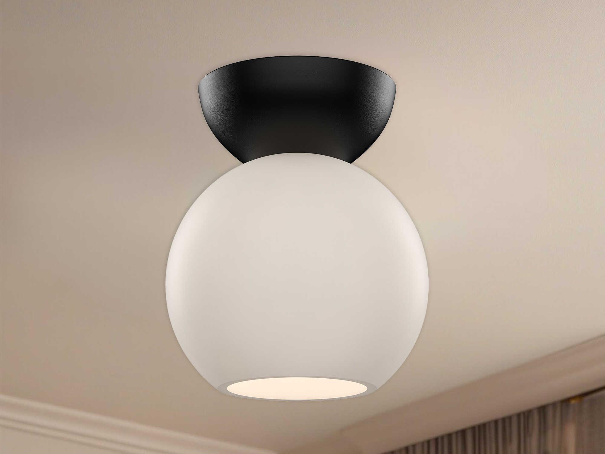 Kuzco Lighting Arcadia 1-Light Black Globe Semi Flush Mount