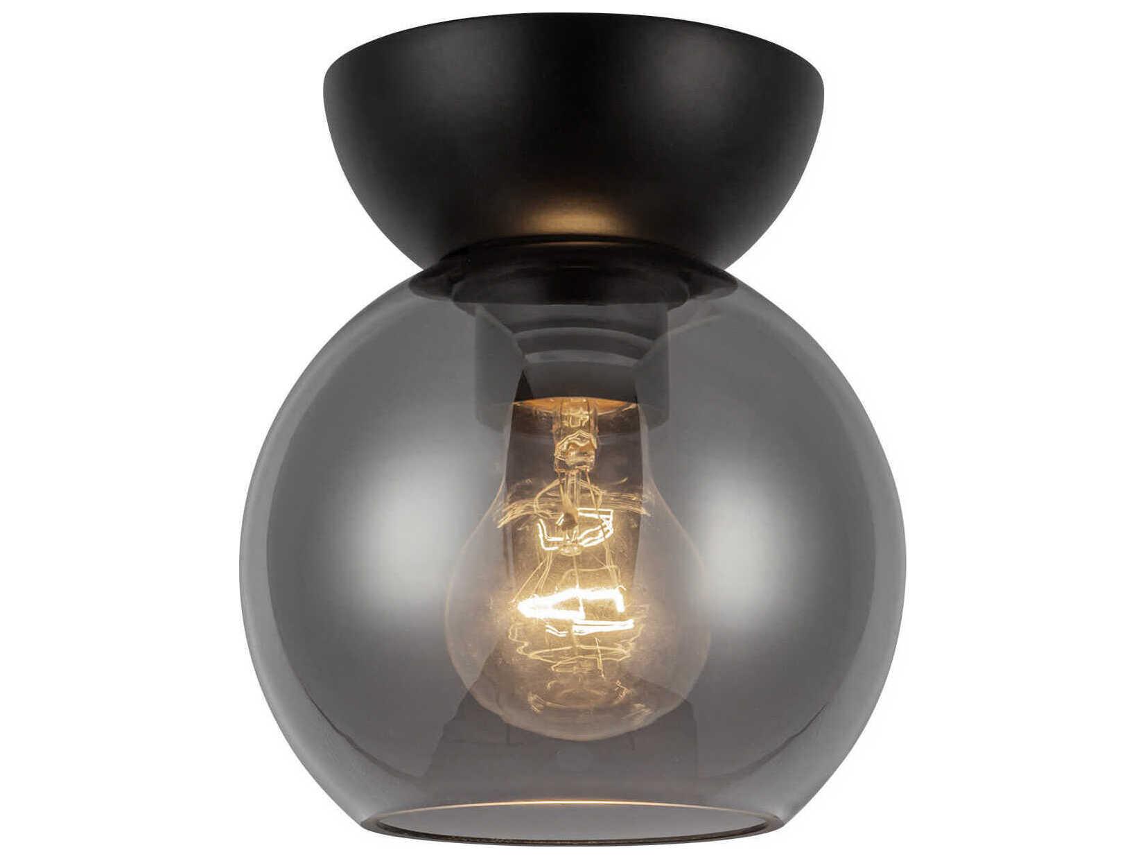 Kuzco Lighting Arcadia 1-Light Black Globe Semi Flush Mount