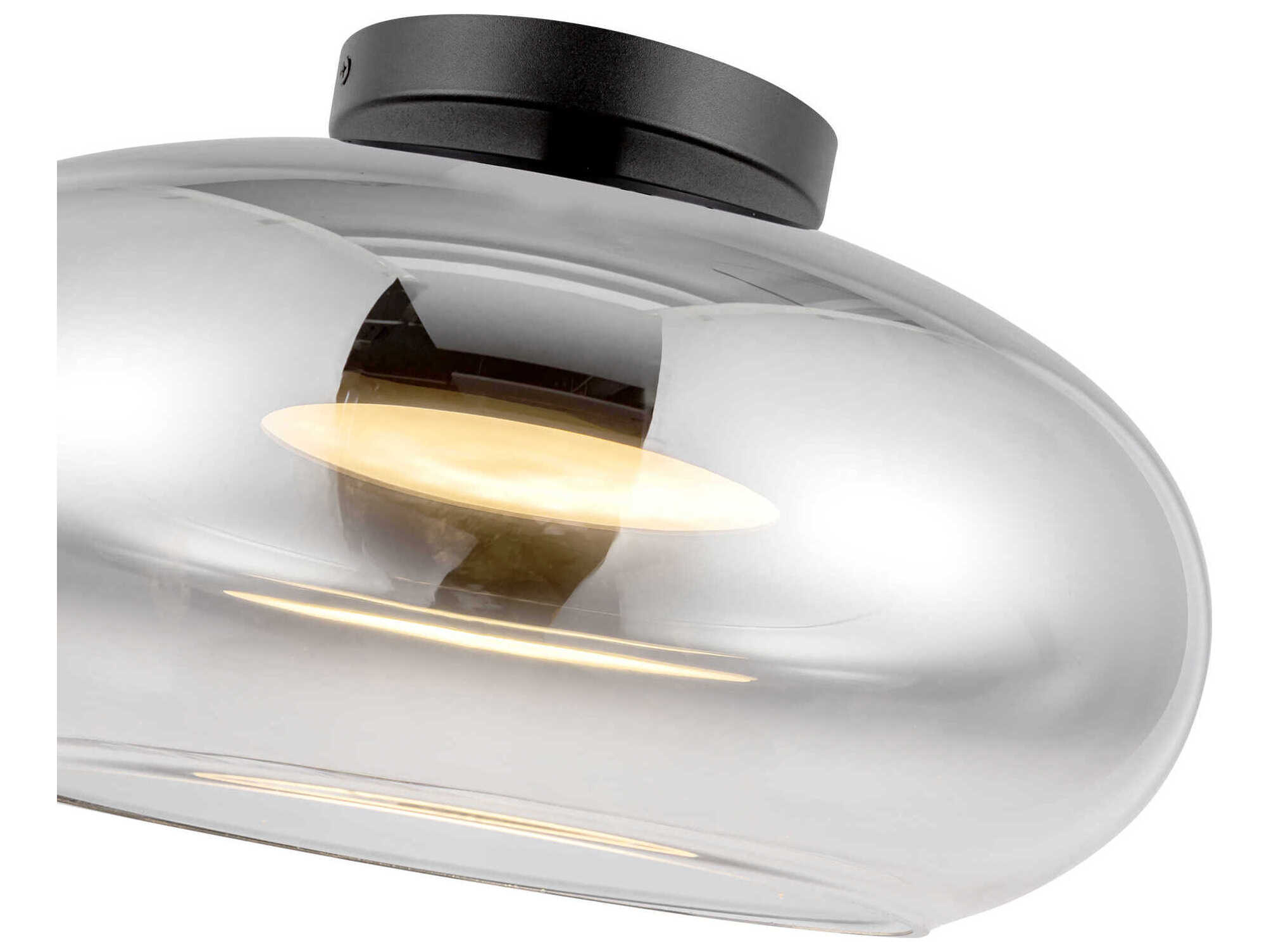 Kuzco Lighting Trinity Black Chrome Semi Flush Mount