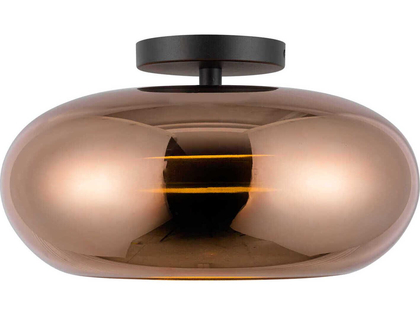Kuzco Lighting Trinity Black Copper Semi Flush Mount