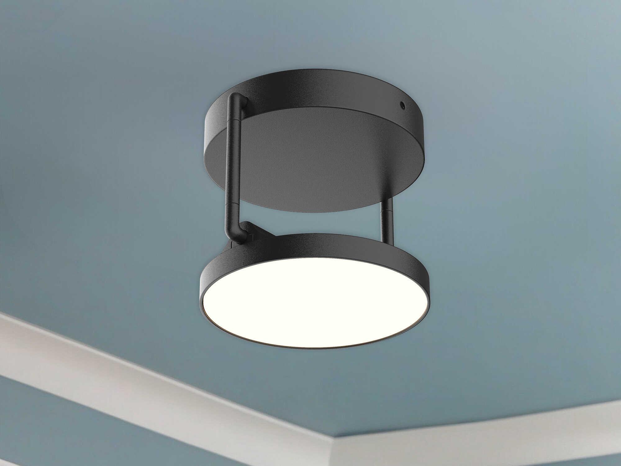 Kuzco Lighting Novel Black Round Semi Flush Mount