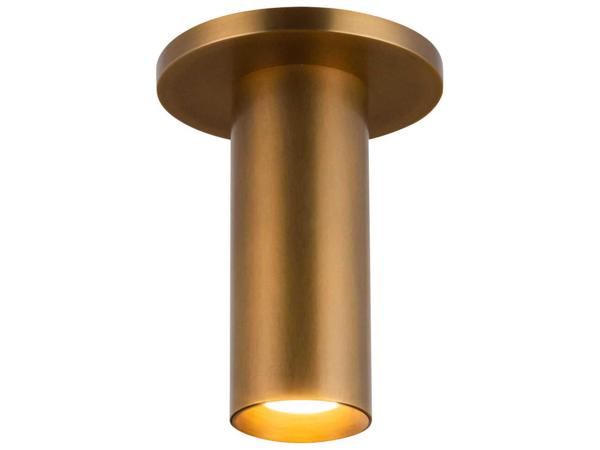 Kuzco Lighting Mason Vintage Brass Cylinder Semi Flush Mount