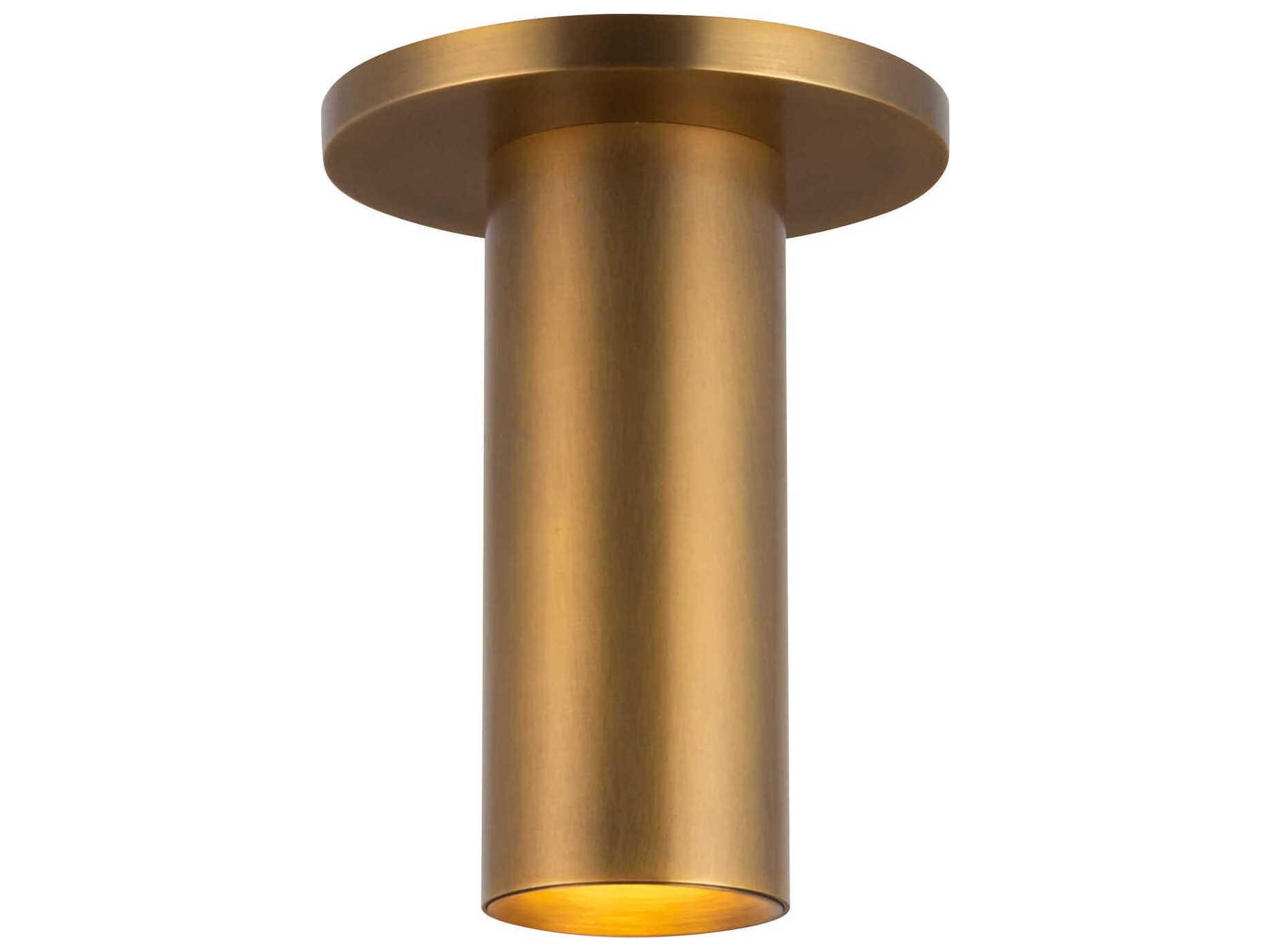 Kuzco Lighting Mason Vintage Brass Cylinder Semi Flush Mount