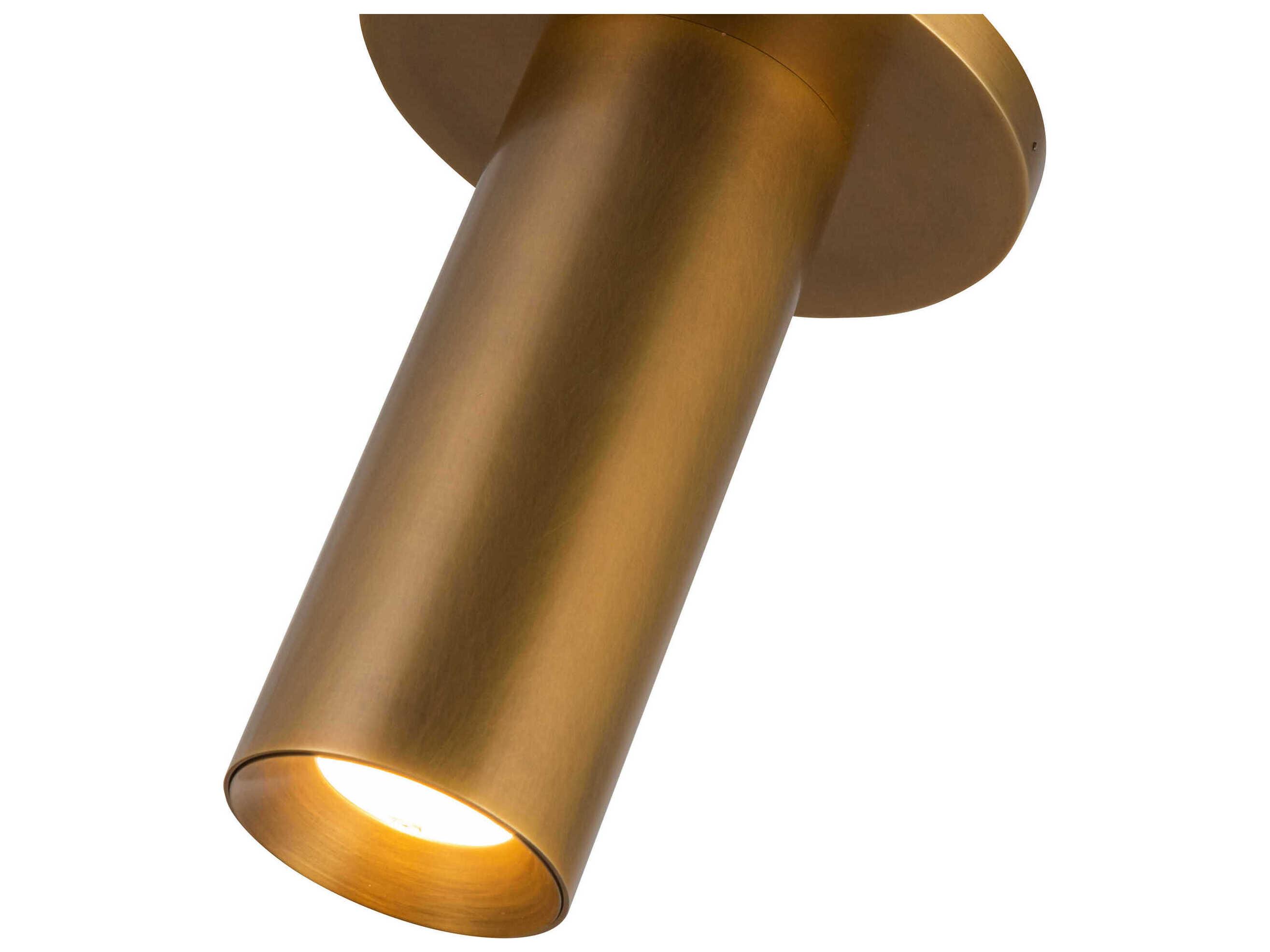 Kuzco Lighting Mason Vintage Brass Cylinder Semi Flush Mount
