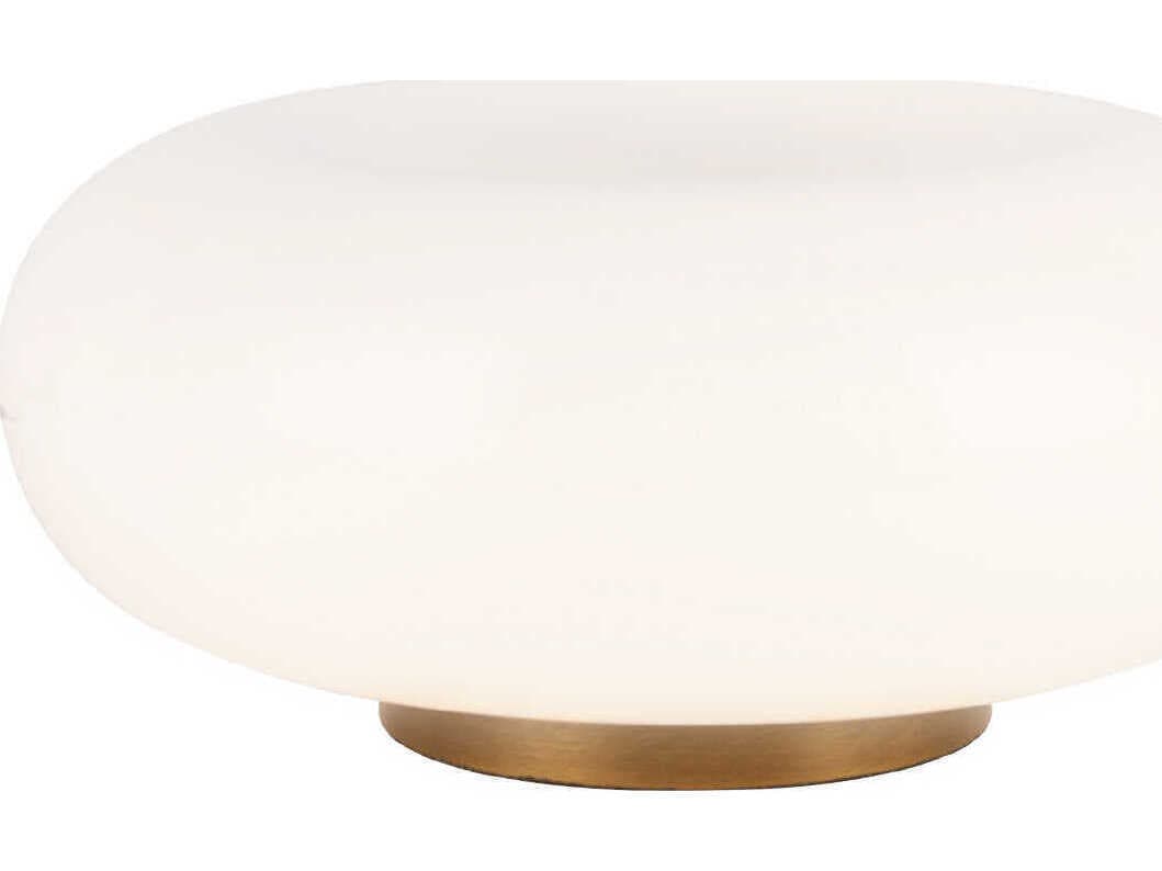 Kuzco Lighting Nimbus Vintage Brass Matte Opal Glass Table Lamp