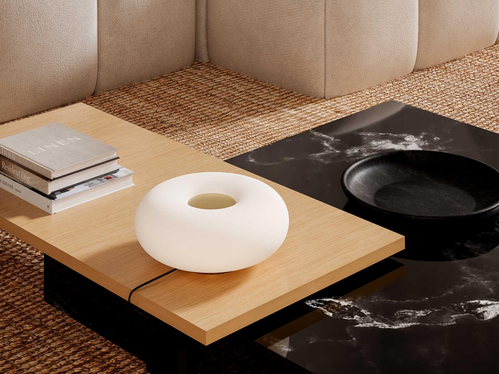 Kuzco Lighting Nimbus Vintage Brass Matte Opal Glass Table Lamp