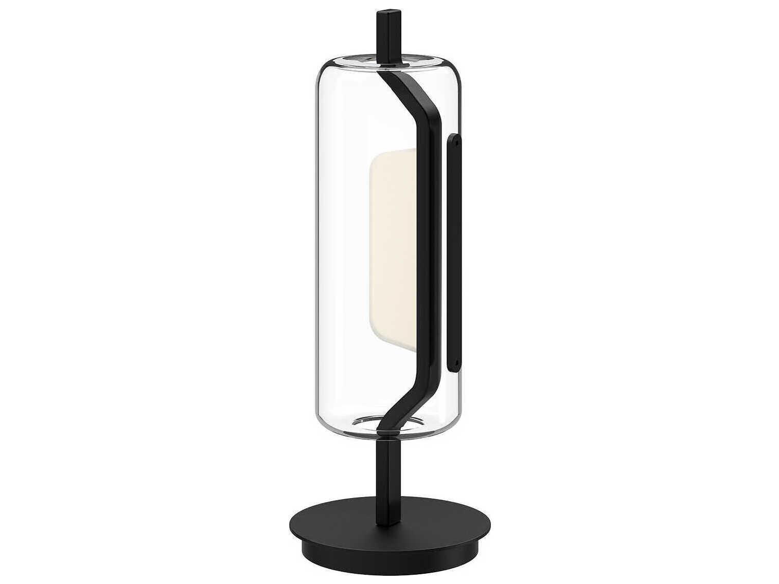 Kuzco Lighting Hilo Black Clear Glass Table Lamp