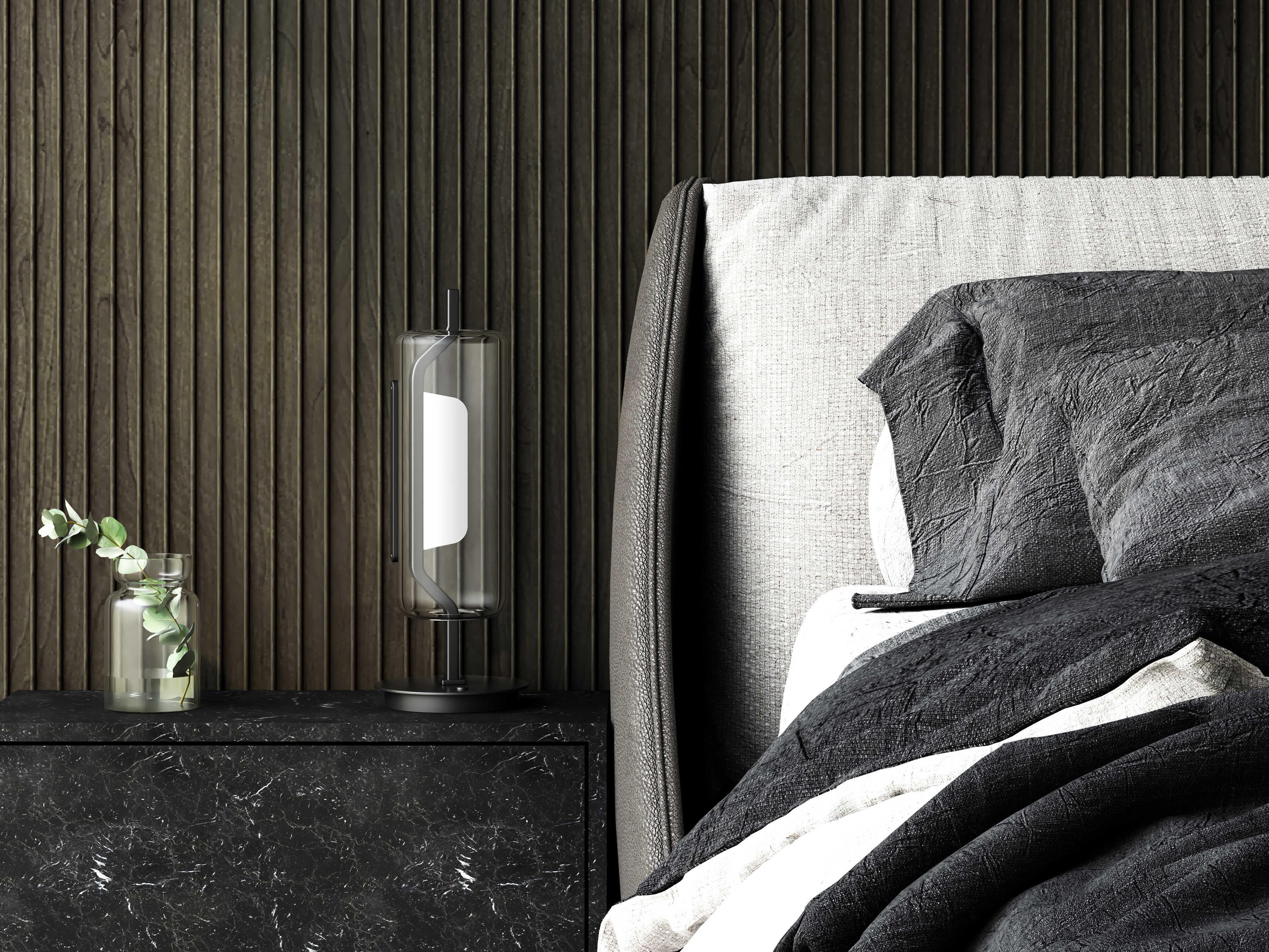 Kuzco Lighting Hilo Black Clear Glass Table Lamp