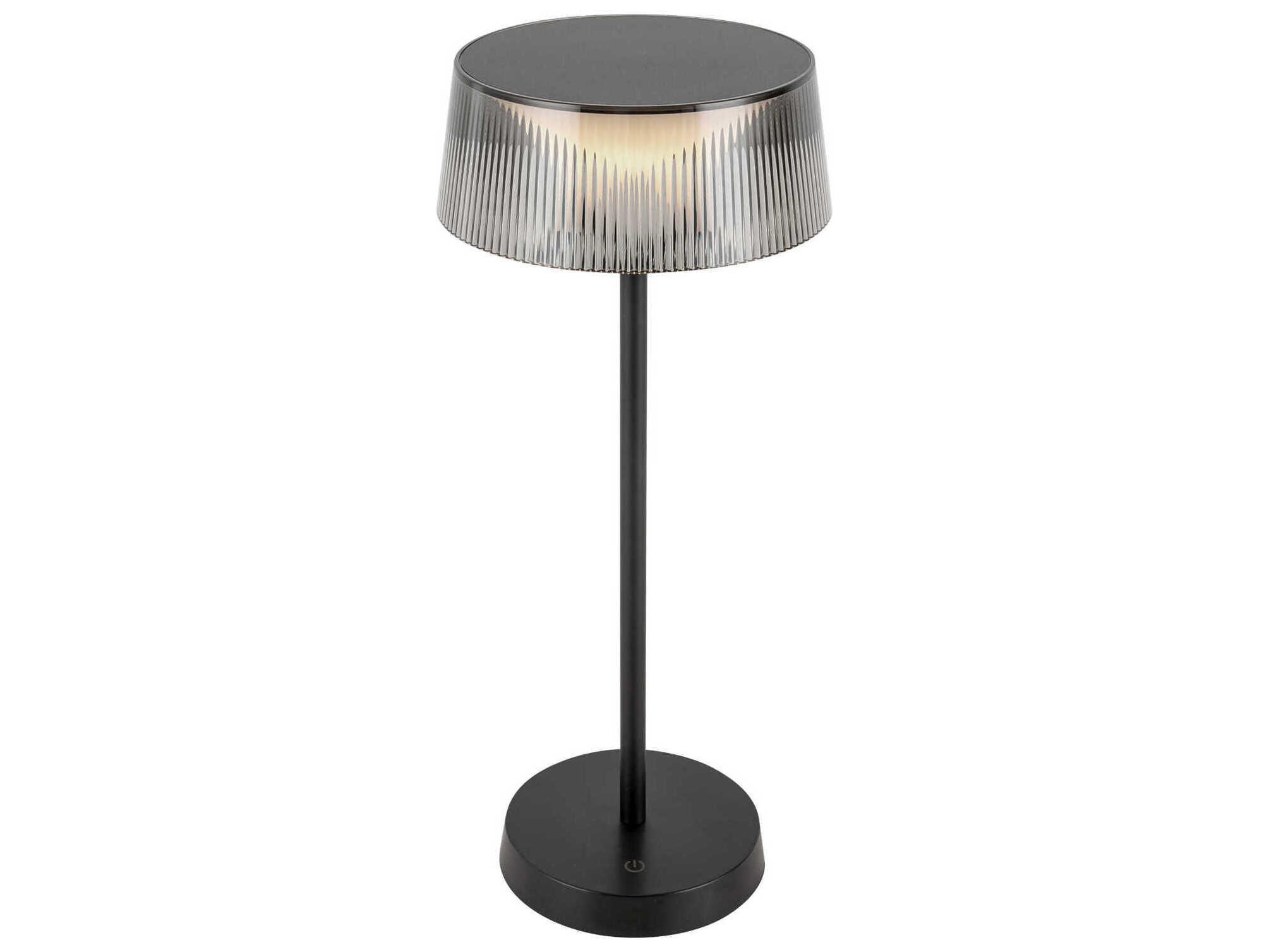 Kuzco Lighting Tindra Black Clear Ribbed Acrylic Table Lamp