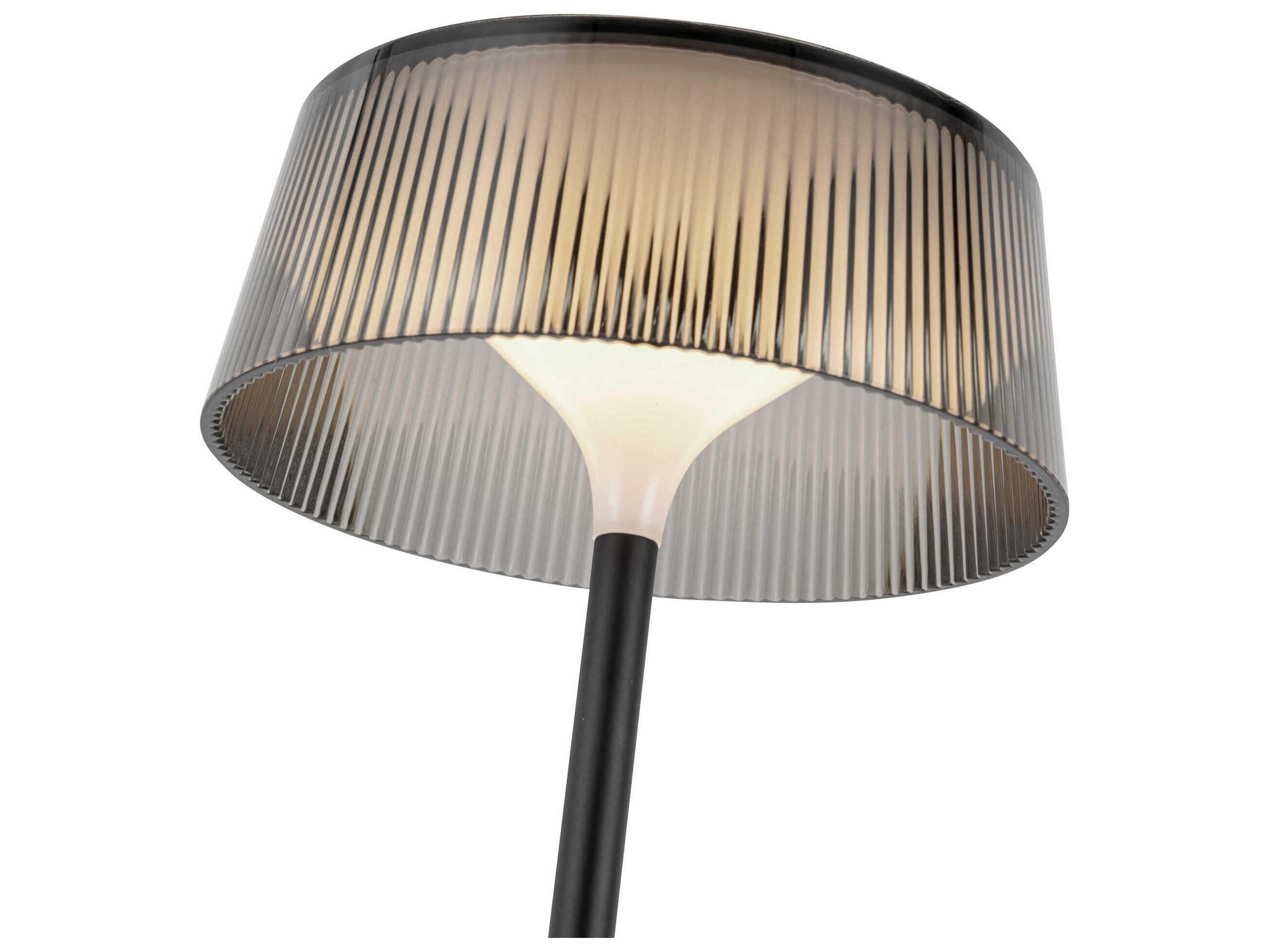 Kuzco Lighting Tindra Black Clear Ribbed Acrylic Table Lamp