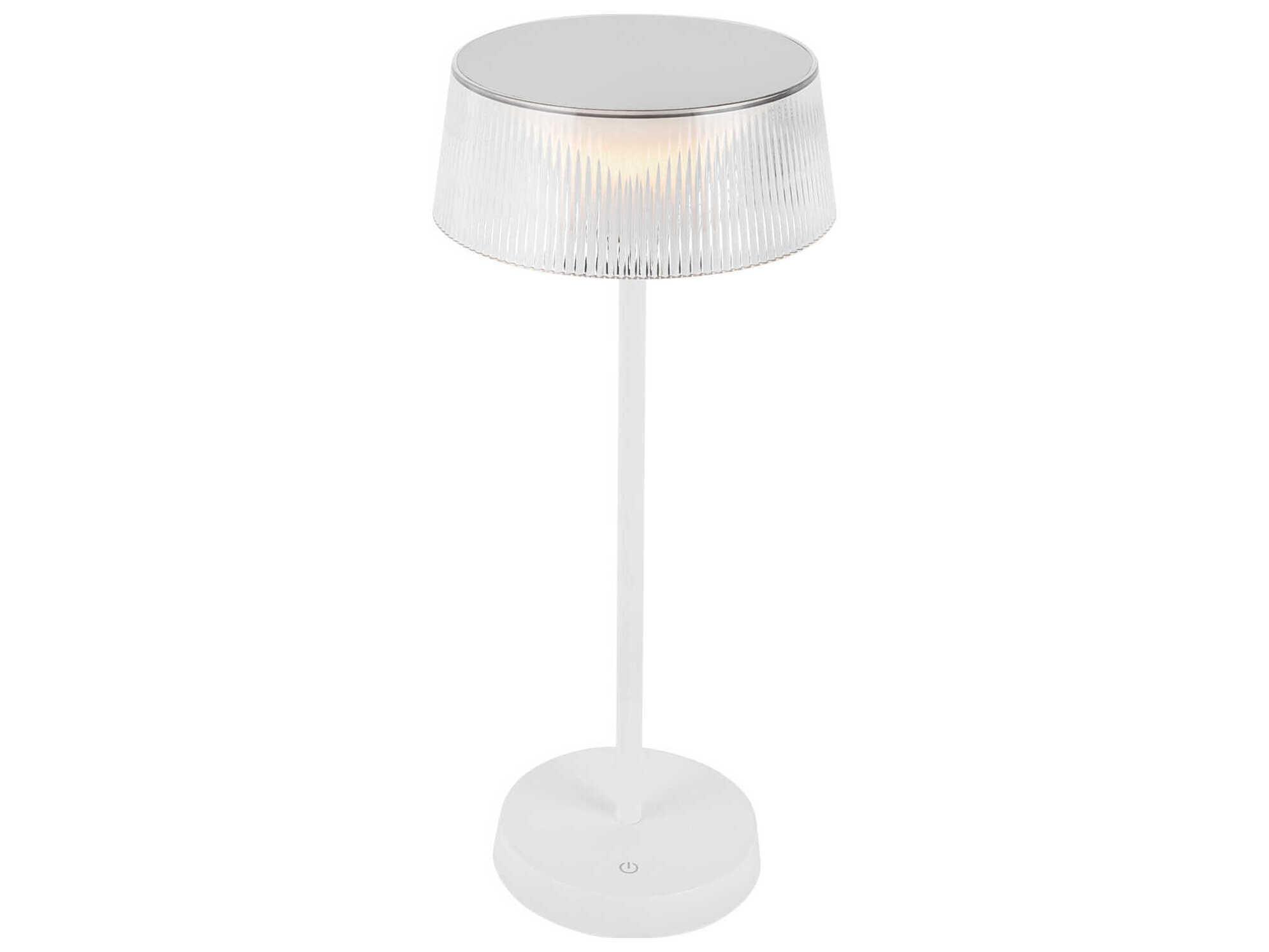 Kuzco Lighting Tindra White Clear Ribbed Acrylic Table Lamp