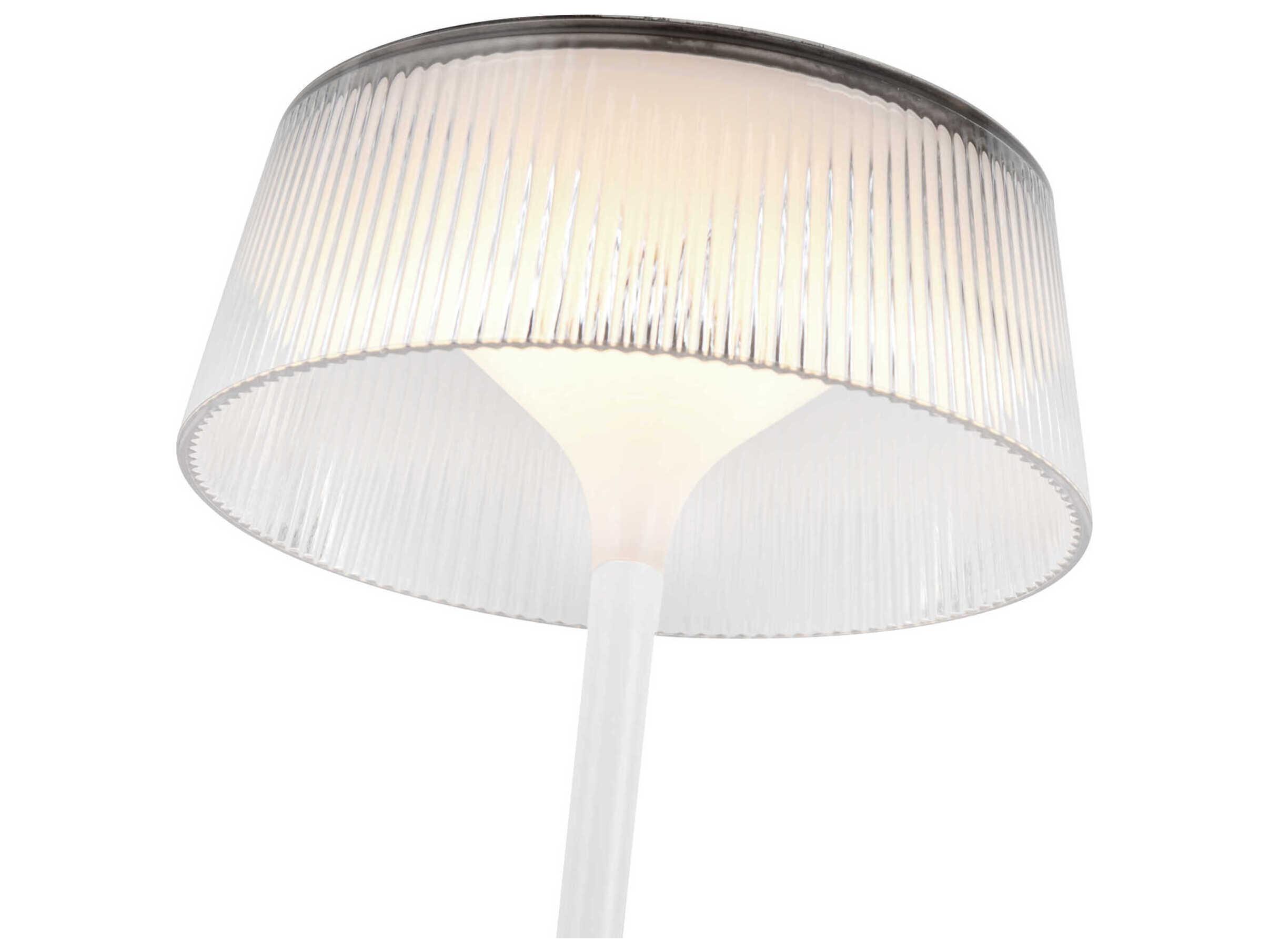 Kuzco Lighting Tindra White Clear Ribbed Acrylic Table Lamp