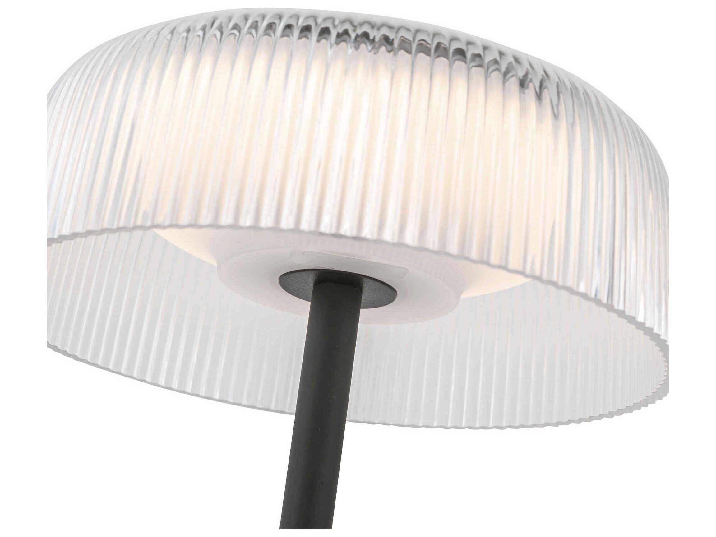 Kuzco Lighting Brilla Black Clear Ribbed Acrylic Table Lamp