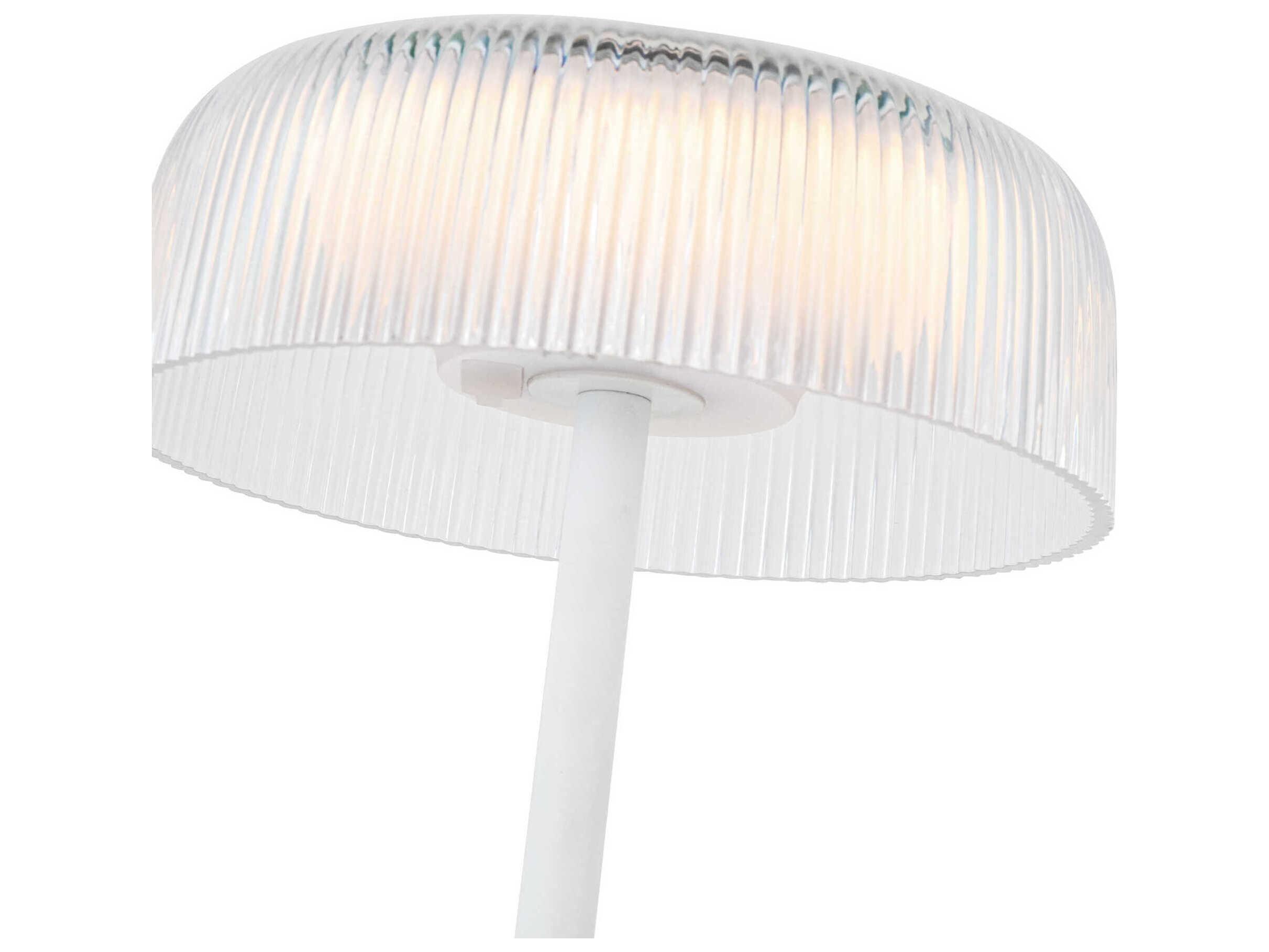 Kuzco Lighting Brilla White Clear Ribbed Acrylic Table Lamp
