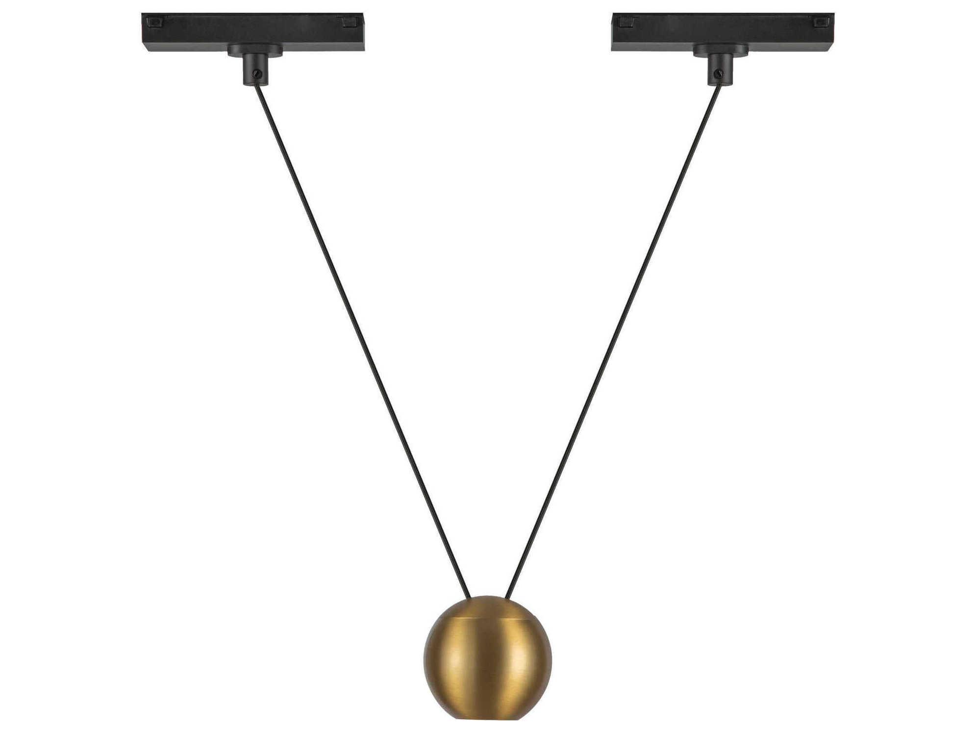 Kuzco Lighting Faria Double Brushed Gold Globe Trilo Track Pendant