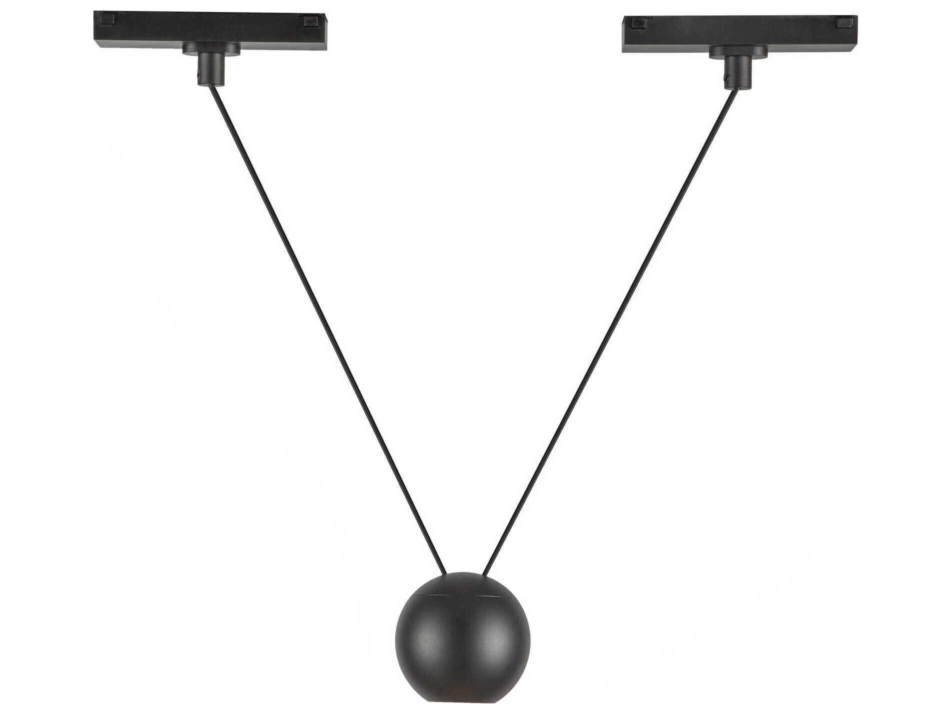 Kuzco Lighting Faria Double Black Globe Trilo Track Pendant