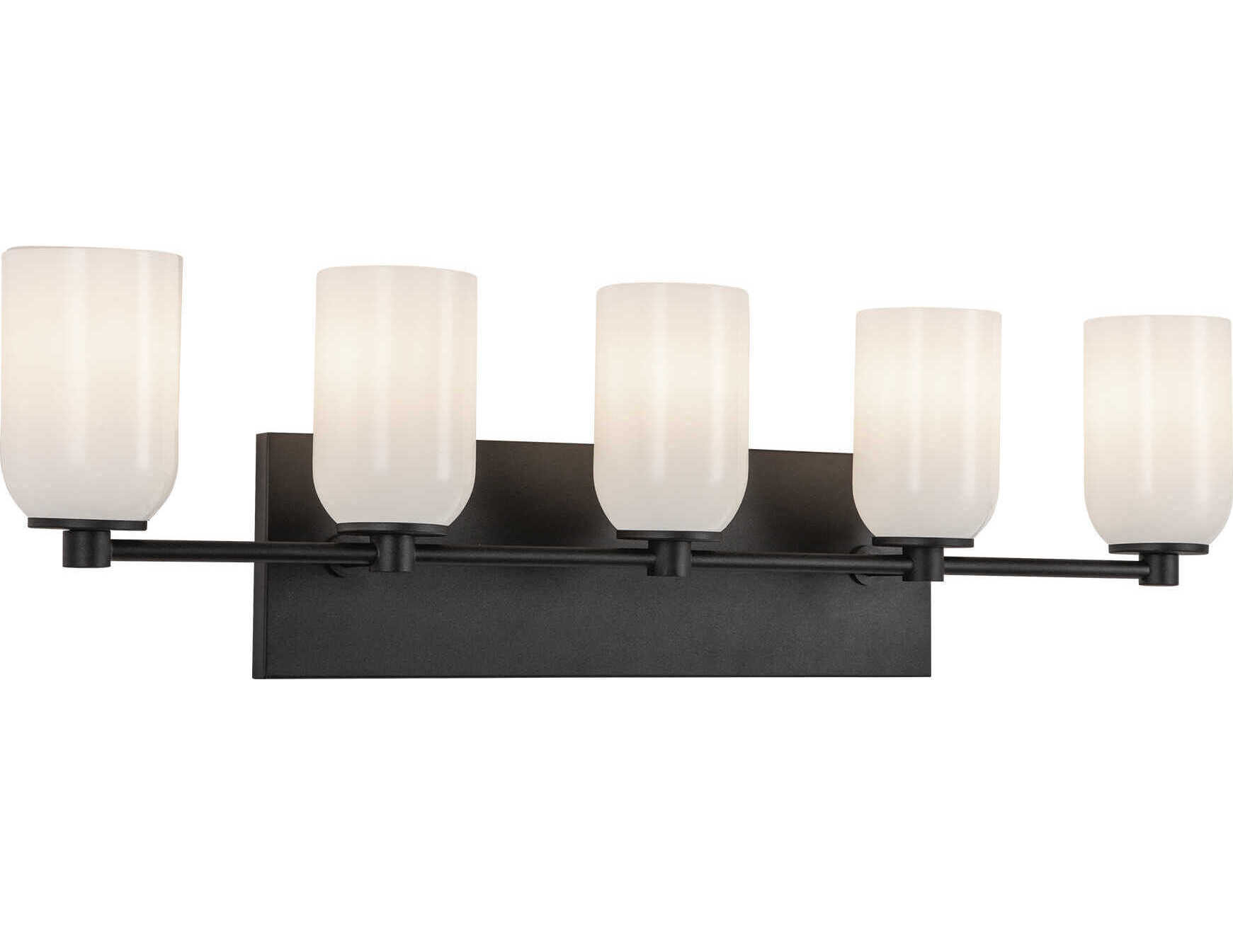 Kuzco Lighting Nola 5-Light Black Glossy Opal Glass Vanity Light