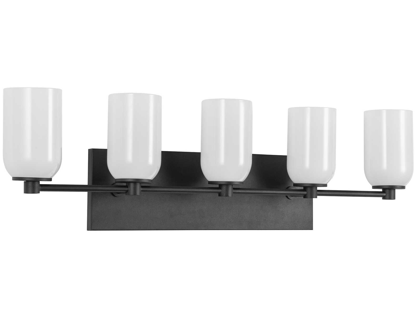 Kuzco Lighting Nola 5-Light Black Glossy Opal Glass Vanity Light