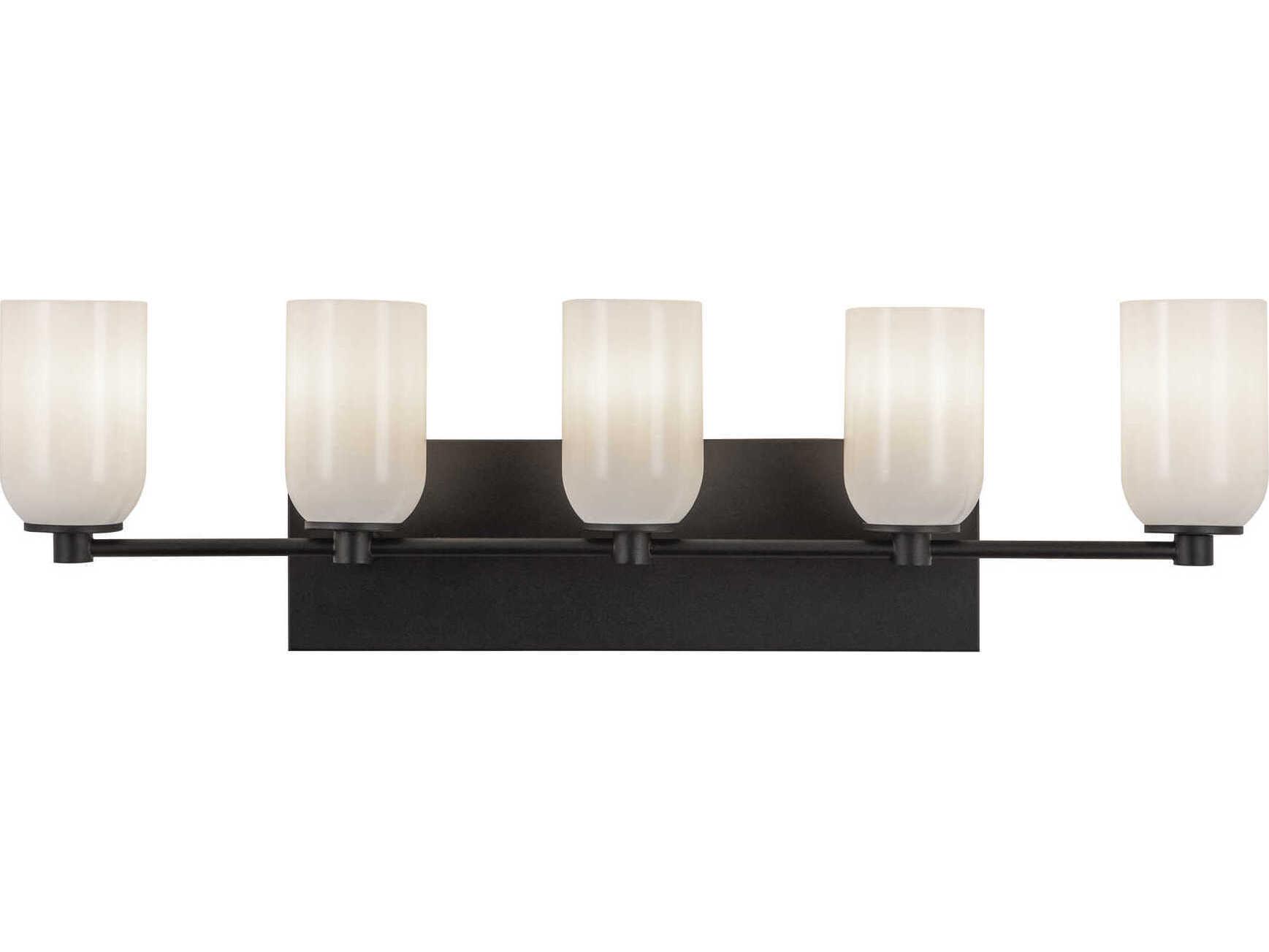 Kuzco Lighting Nola 5-Light Black Glossy Opal Glass Vanity Light