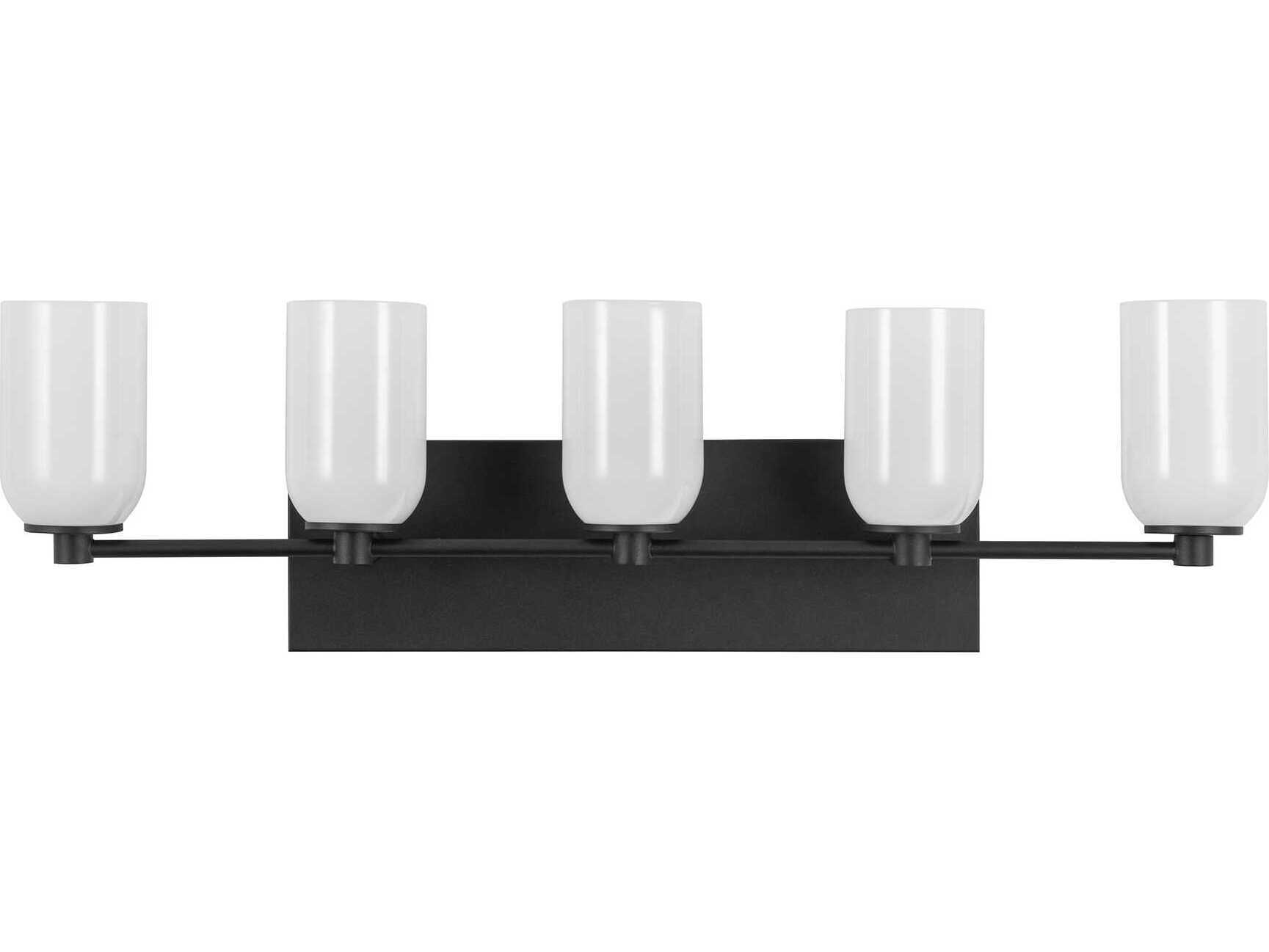 Kuzco Lighting Nola 5-Light Black Glossy Opal Glass Vanity Light