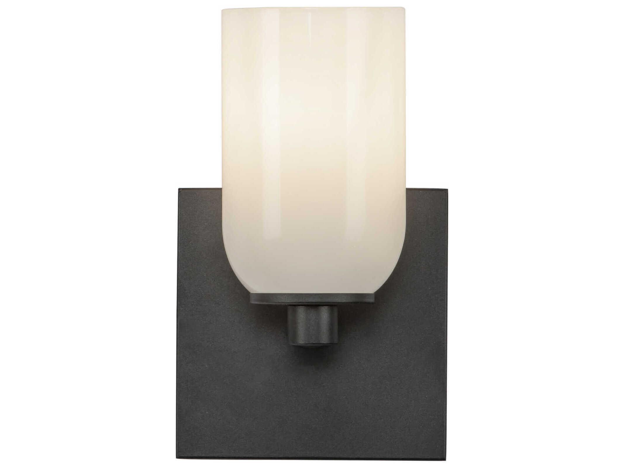Kuzco Lighting Nola 1-Light Black Glossy Opal Glass Wall Sconce
