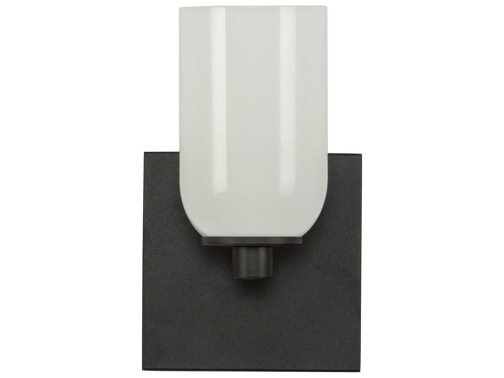 Kuzco Lighting Nola 1-Light Black Glossy Opal Glass Wall Sconce